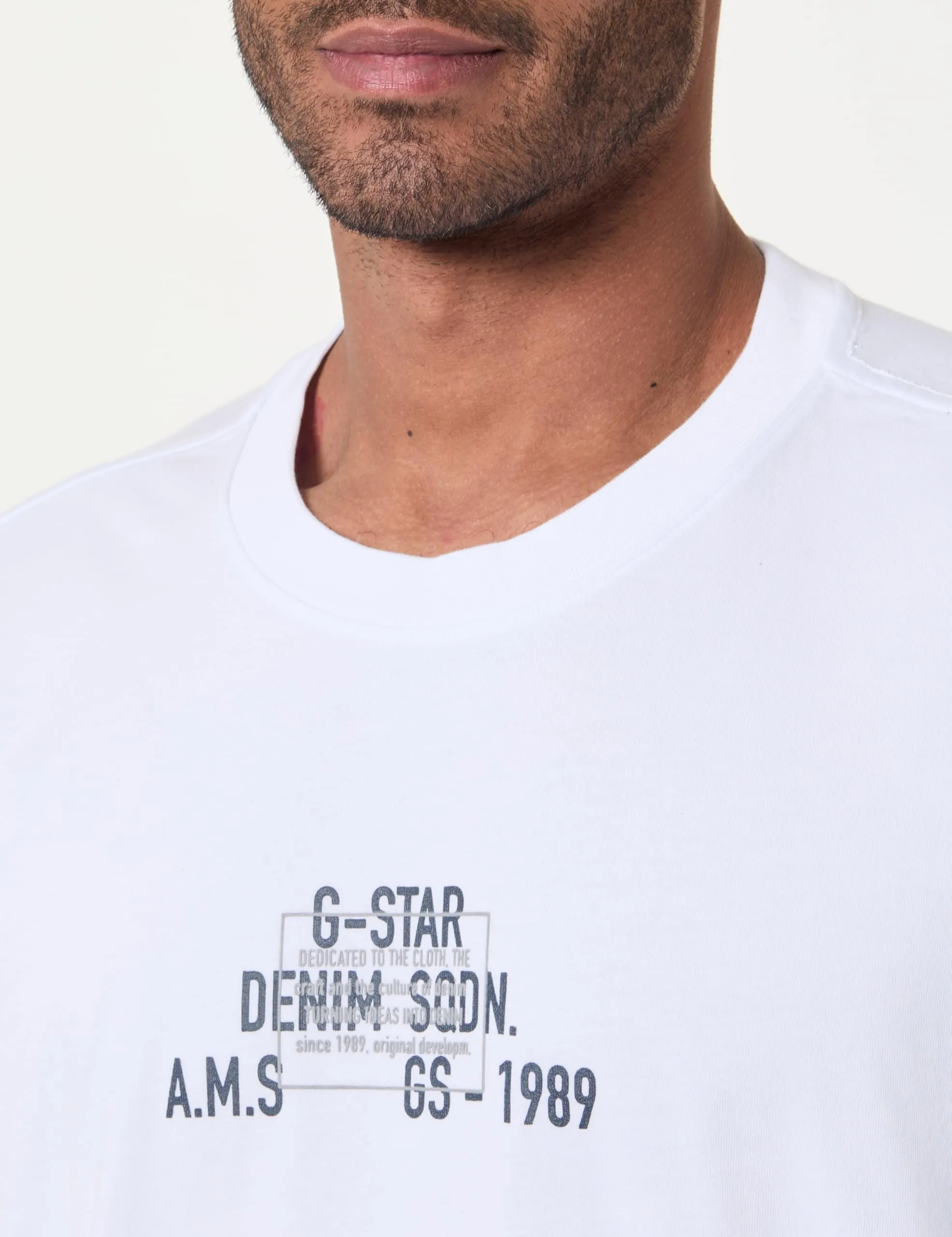 G-Star Raw C.V. Multi Technique Relaxed T-Shirt, White, L Men's - immagine 2
