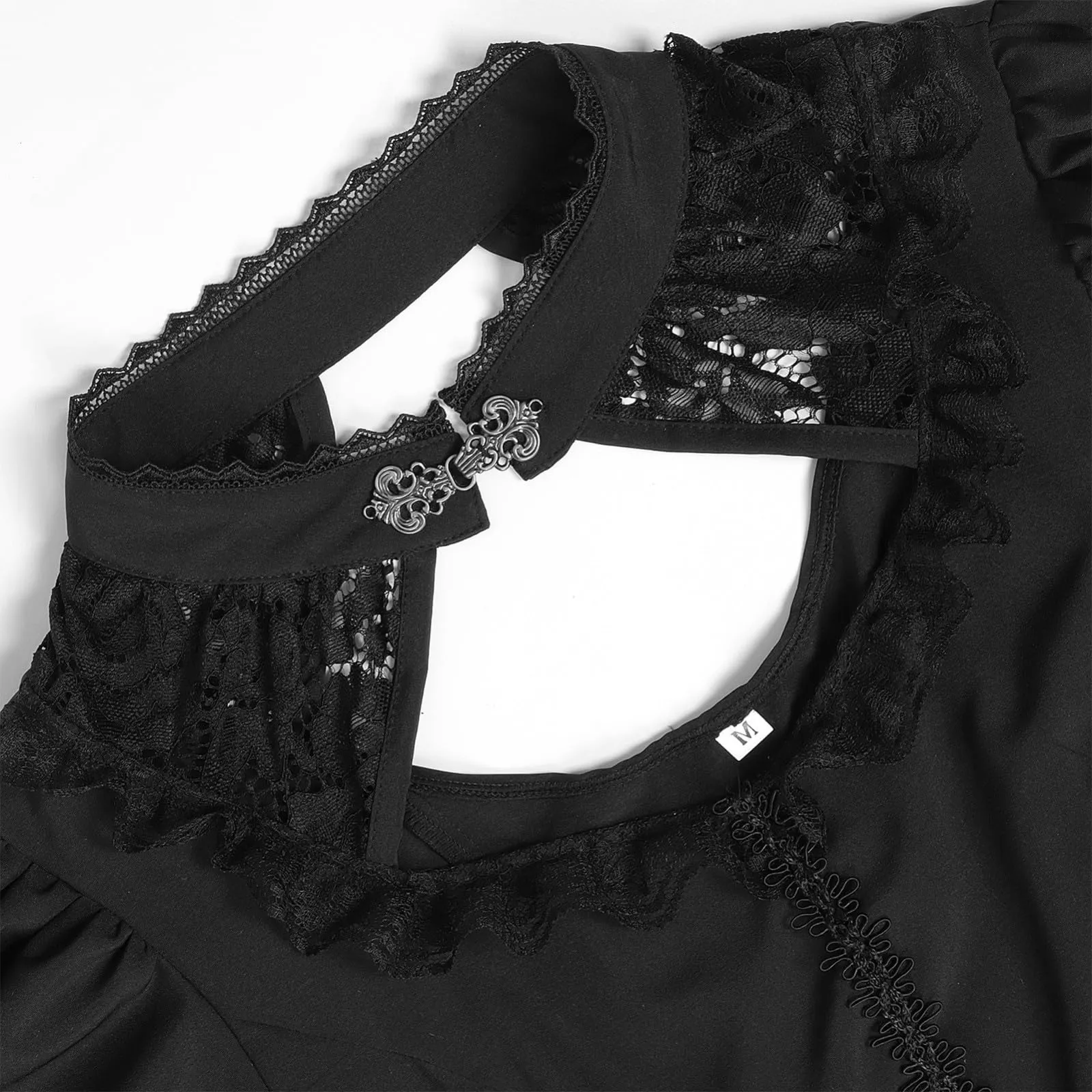 Vhersily Abito da Donna Stile Vittoriano Edoardiano Gotico Medievale Maxi Vintage Manica Lunga Rinascimentale con Lacci in Vita - immagine 4