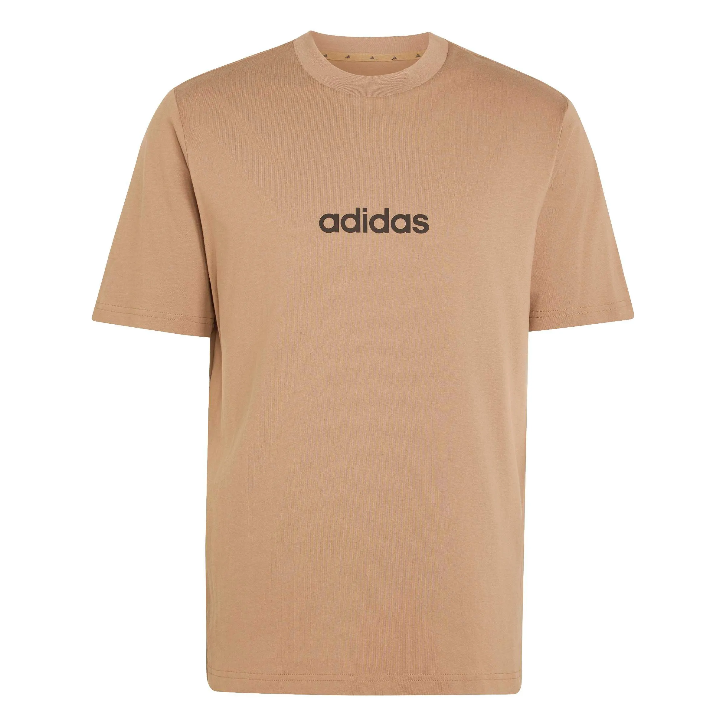 adidas Essentials Linear Single Jersey Shirt - Khaki Six/Black, L - immagine 1