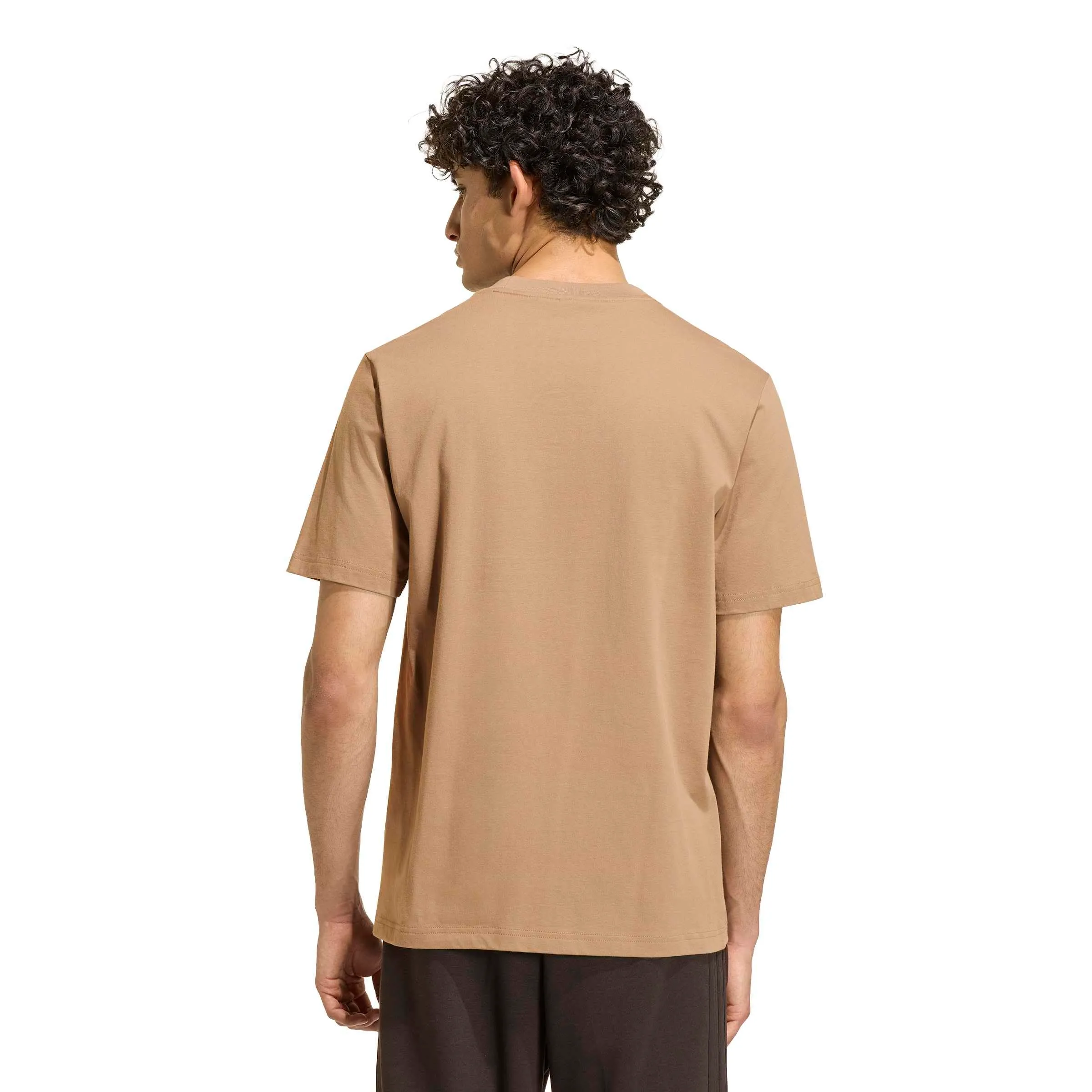 adidas Essentials Linear Single Jersey Shirt, Khaki Six/Black, S - immagine 2