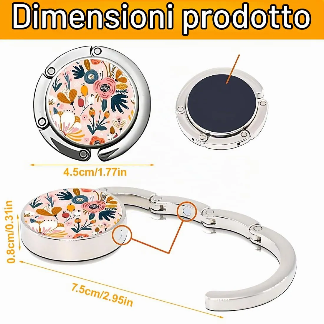 YAZWUR Gancio Borsa da Tavolo Antiscivolo, 3 Pezzi - immagine 2