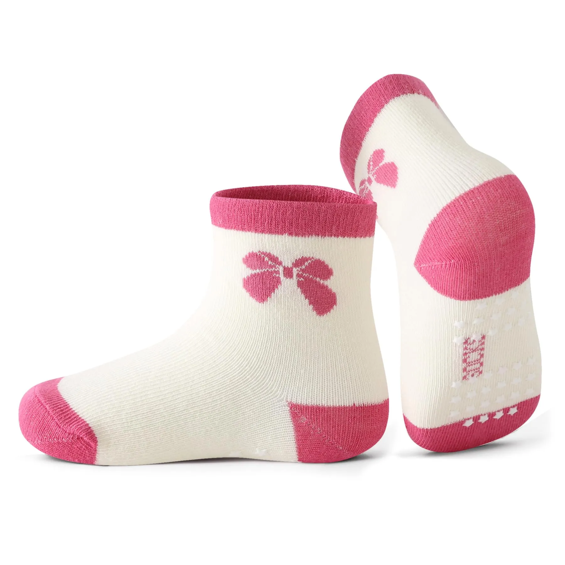HaimoBurg Calze Antiscivolo in Cotone Traspirante per Bambini 1-5 Anni, 12 Paia - immagine 2