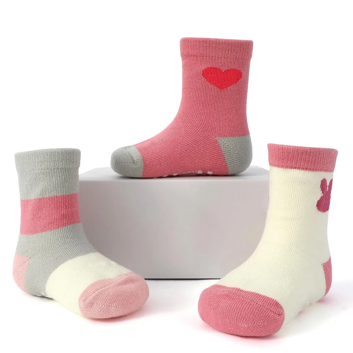 HaimoBurg Calze Antiscivolo in Cotone Traspirante per Bambini 1-5 Anni, 12 Paia - immagine 7