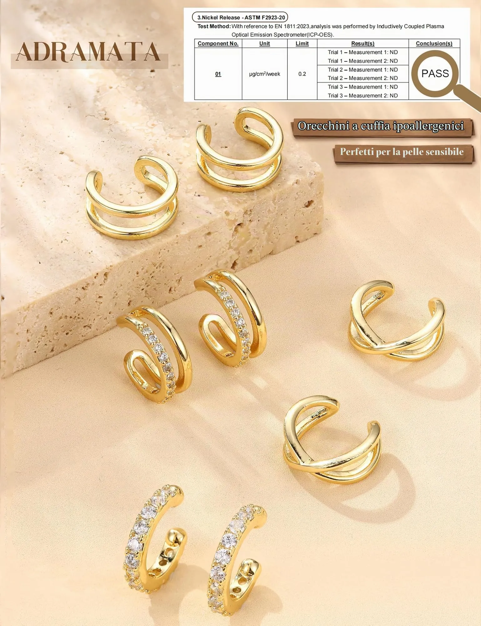 ADRAMATA Ear Cuff Orecchini Senza Buco, 4 Paia - immagine 6