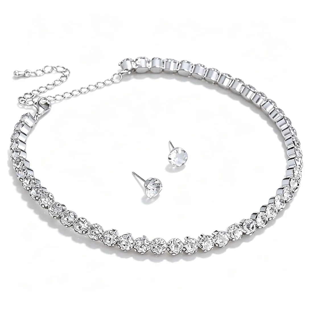 LAPQOS Set Collana Girocollo e Orecchini con Cristalli - immagine 1