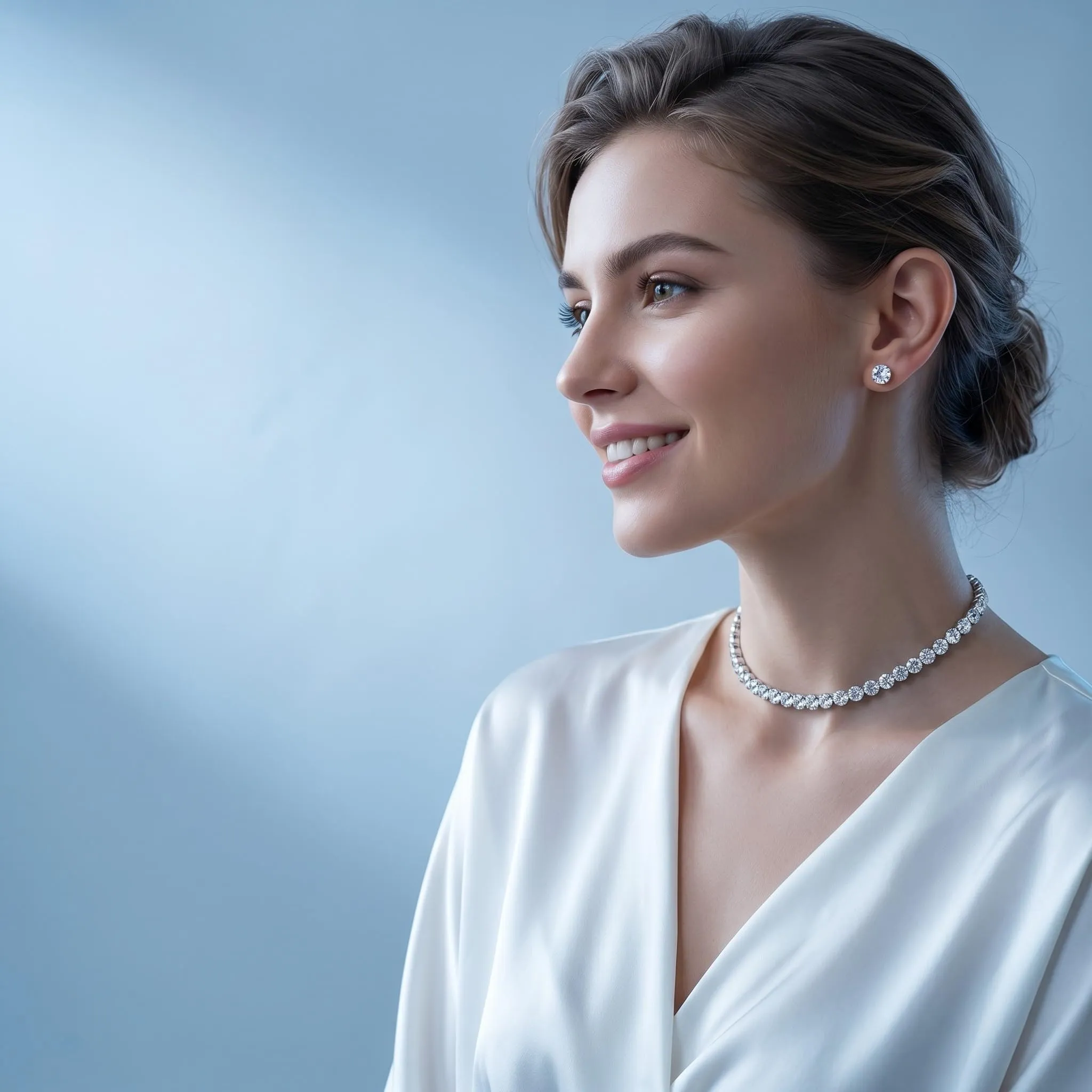 LAPQOS Set Collana Girocollo e Orecchini con Cristalli - immagine 2