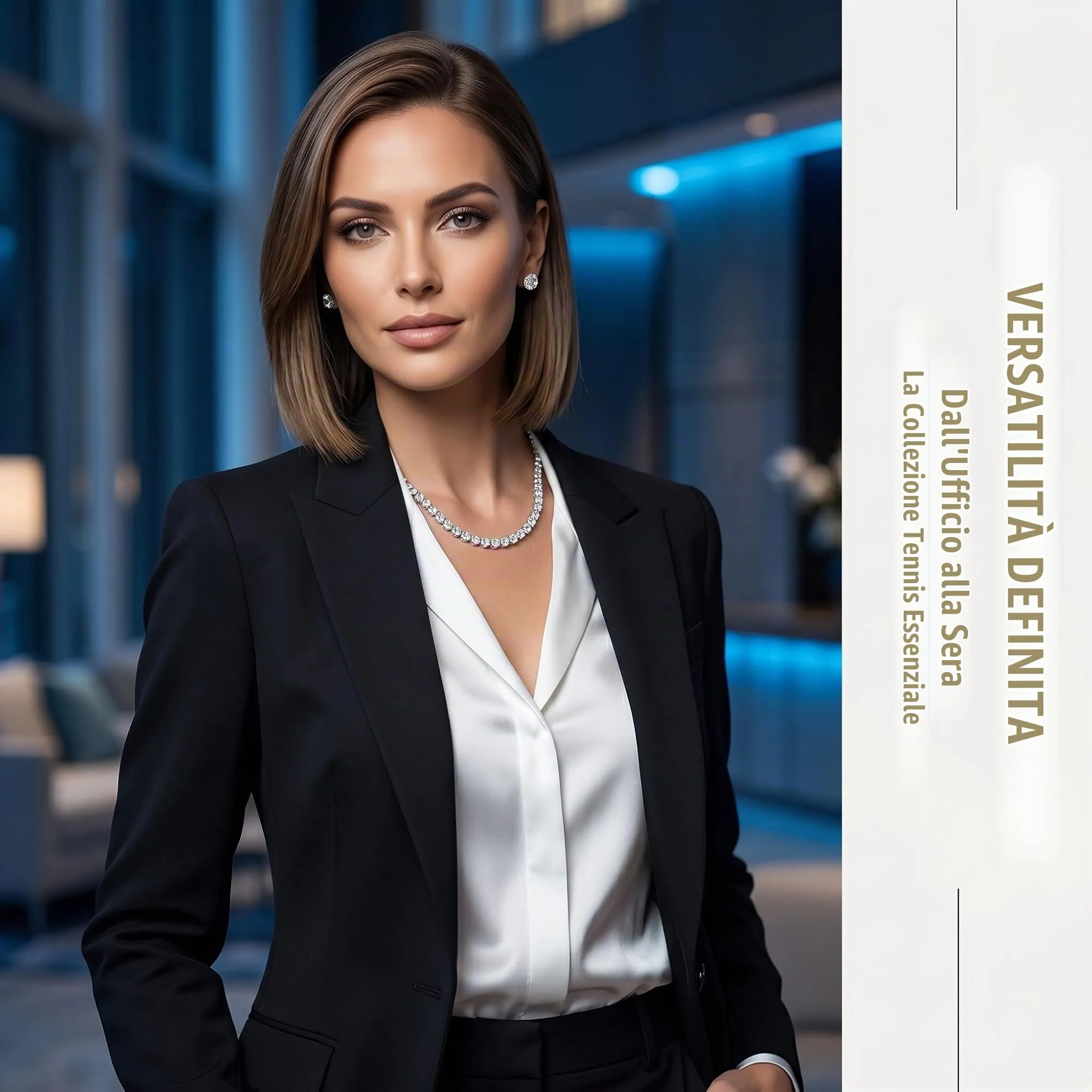 LAPQOS Set Collana Girocollo e Orecchini con Cristalli - immagine 3