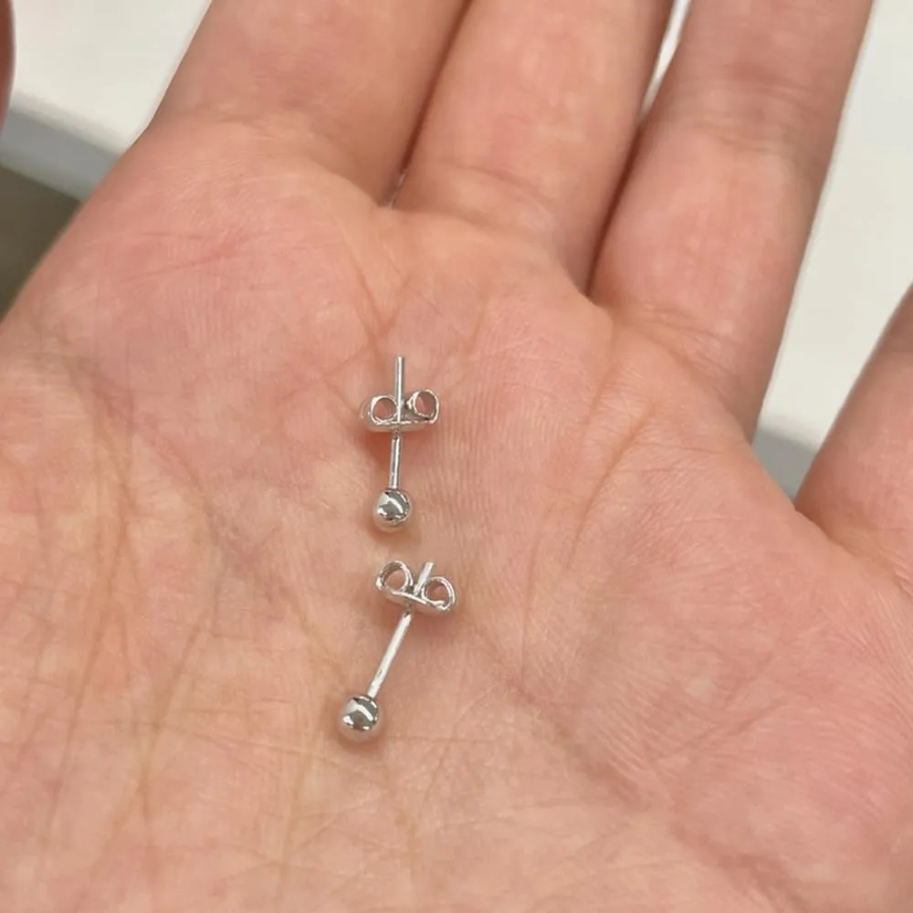 LAURITAMI Set di 4 paia di orecchini a pallina 3-6mm, 20G in acciaio chirurgico argento - immagine 5