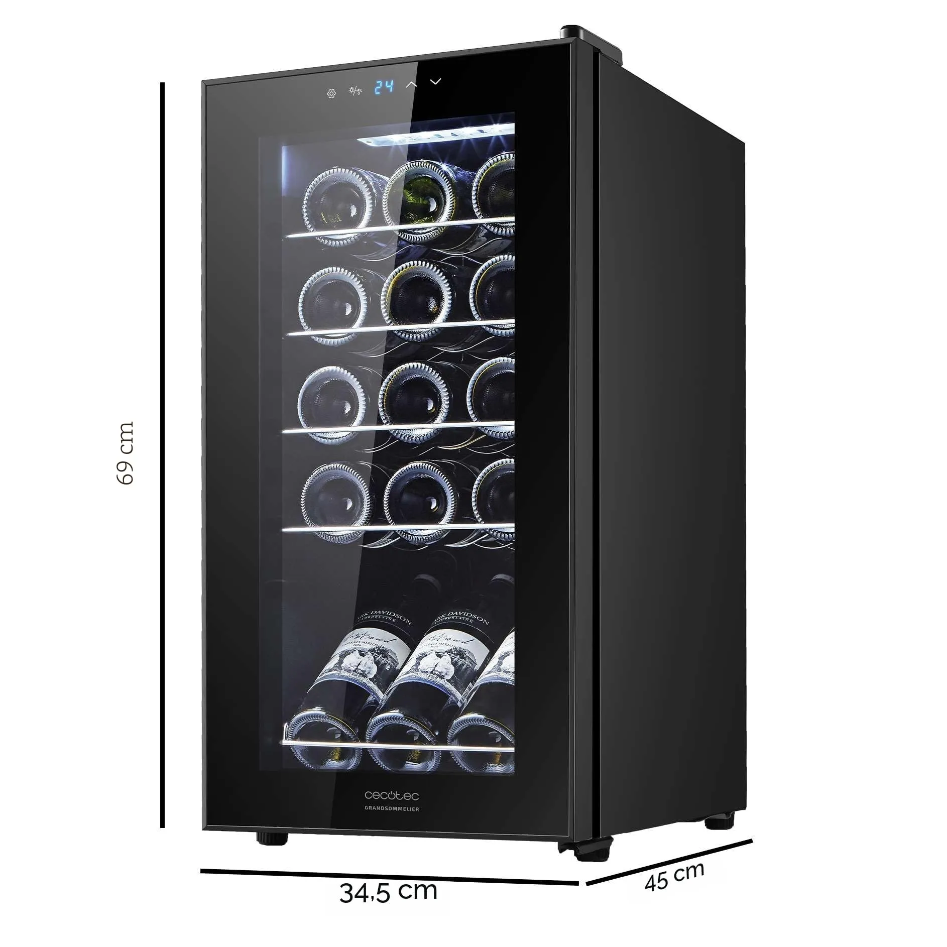 Cecotec GrandSommelier 1550 Black Compressor Cantinetta Vino 15 Bottiglie - immagine 2