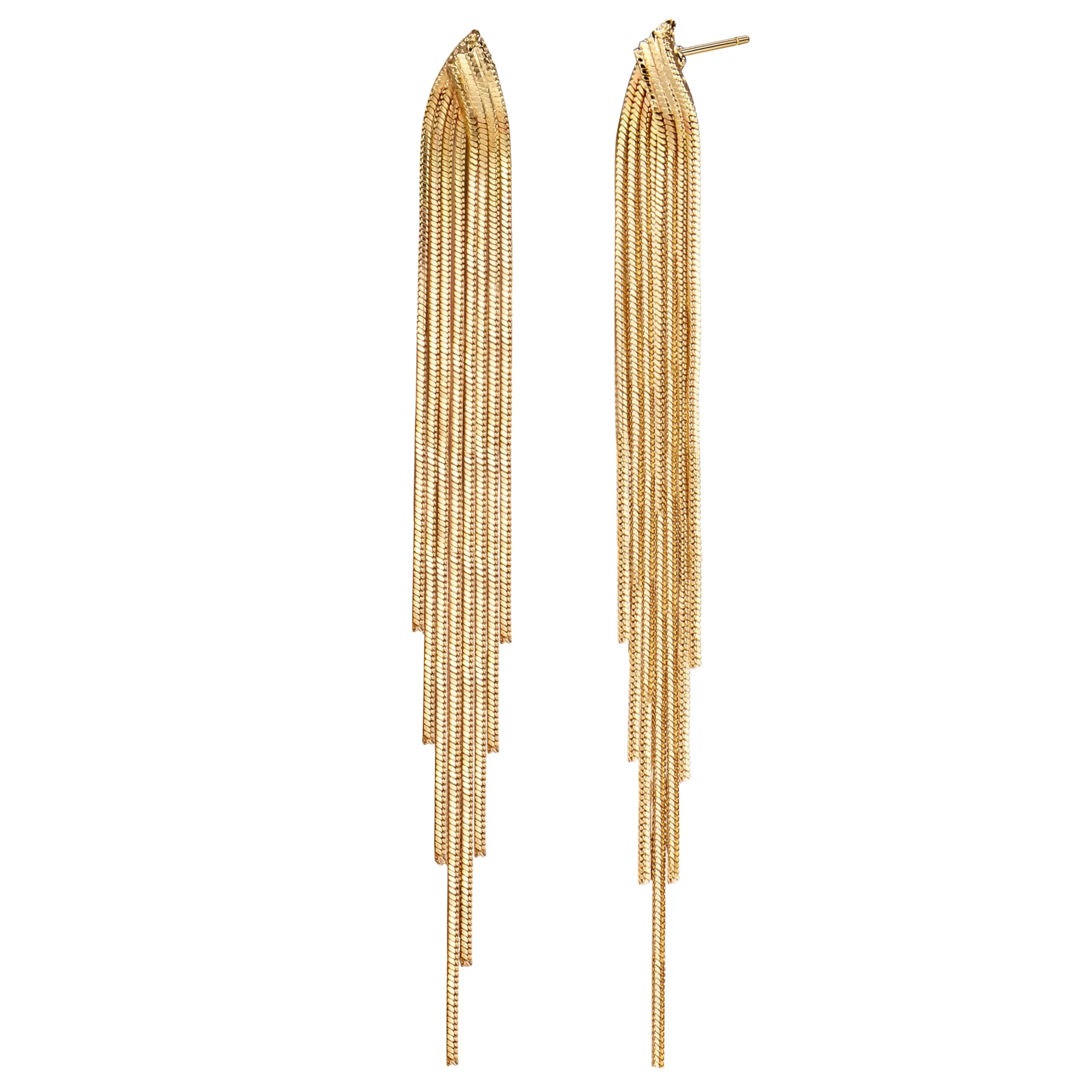 Adramata Orecchini Pendenti a Nappa per Donne, Acciaio Inossidabile, ADN-M-E1098-Arched - immagine 1