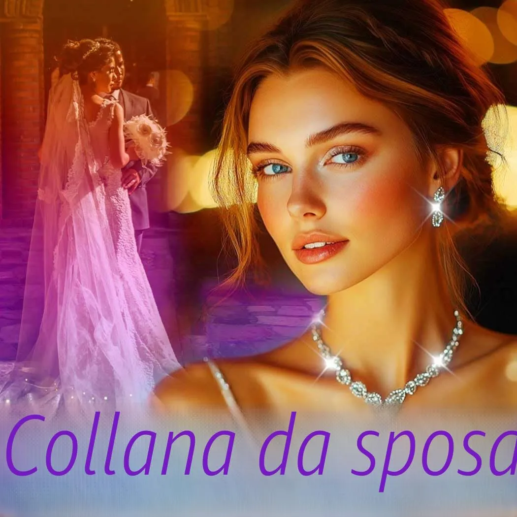 Fashband Set di gioielli da sposa con cristalli e orecchini, Argento, Taglia unica - immagine 3