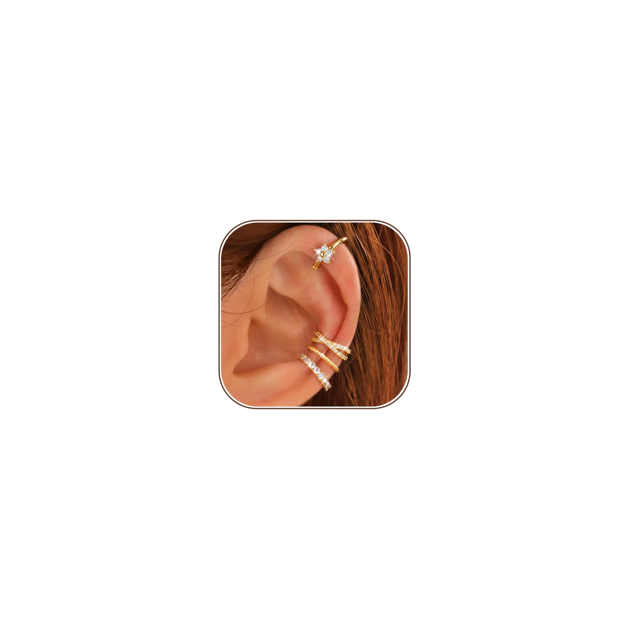 ADRAMATA Ear Cuff Orecchini Senza Buco, 4 Paia - immagine 1