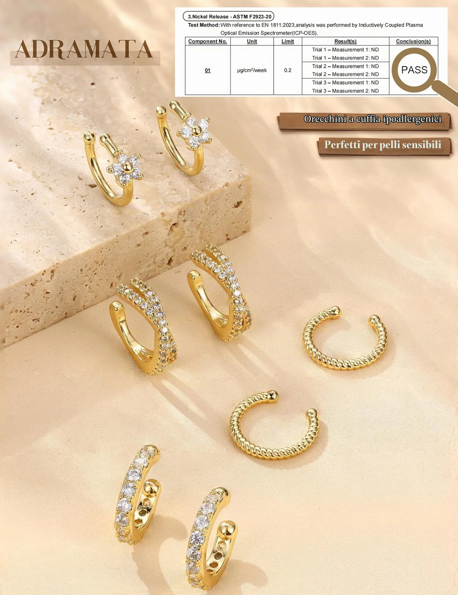 ADRAMATA Ear Cuff Orecchini Senza Buco, 4 Paia - immagine 6
