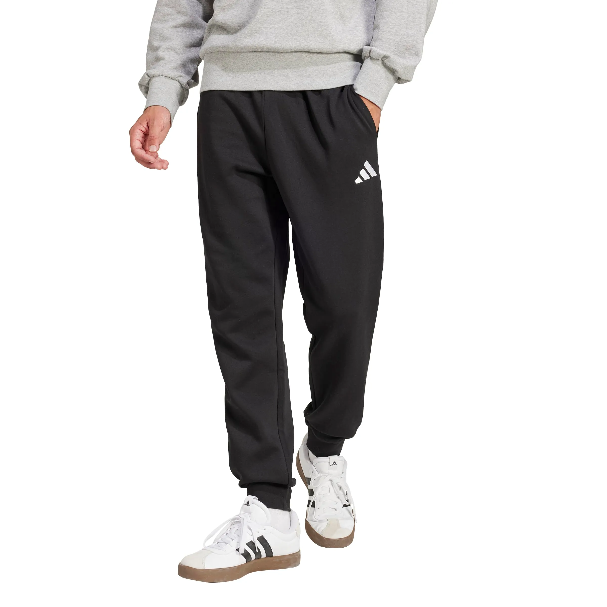 Adidas Essentials Feelcozy Pantaloni in Pile da Uomo, Nero/Bianco, S Tall - immagine 1