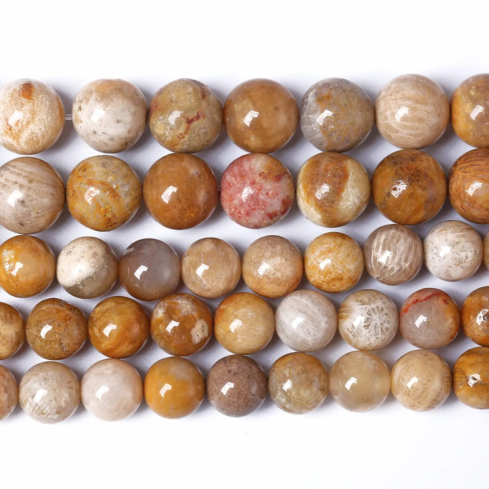 Jiejinyu Perline in Pietra Naturale Giada Corallo e Crisantemo 6 mm, 57 Pezzi - immagine 2