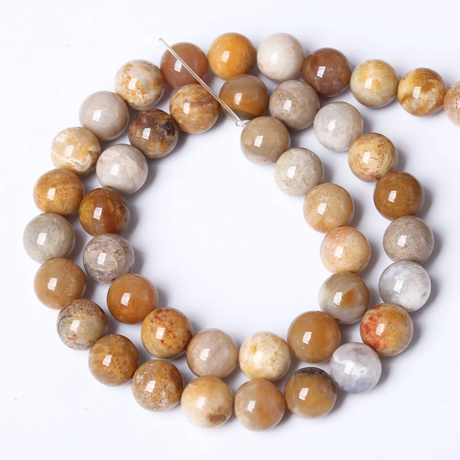 Jiejinyu Perline in Pietra Naturale Giada Corallo e Crisantemo 6 mm, 57 Pezzi - immagine 5