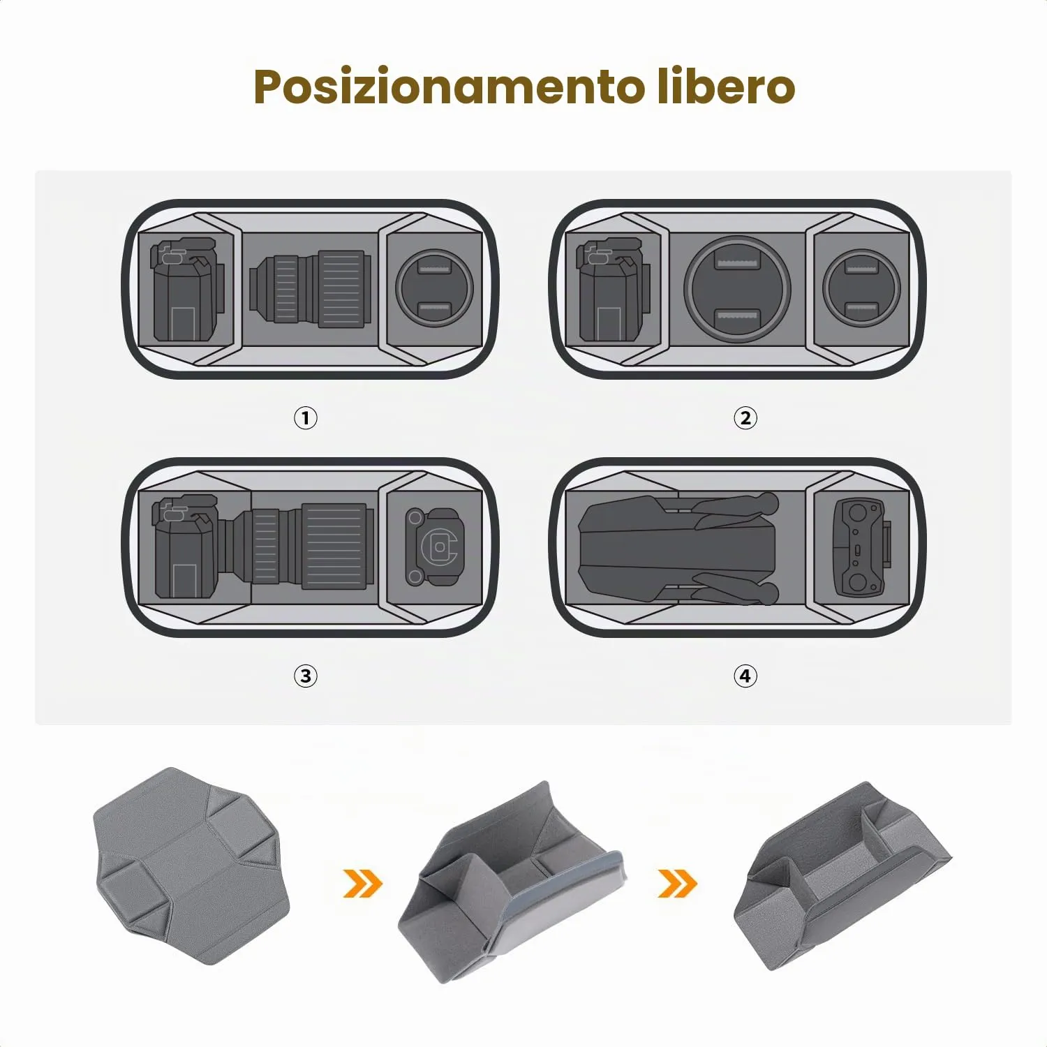 K&F CONCEPT Borsa Foto Tracolla Impermeabile Antiurto 33cm Nero Mimetico - immagine 3