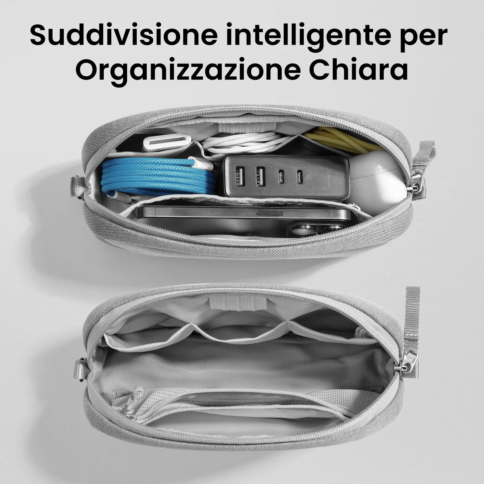 tomtoc Borsa Organizer Cavi e Accessori Viaggio Tech Pouch Light-T12 - immagine 3