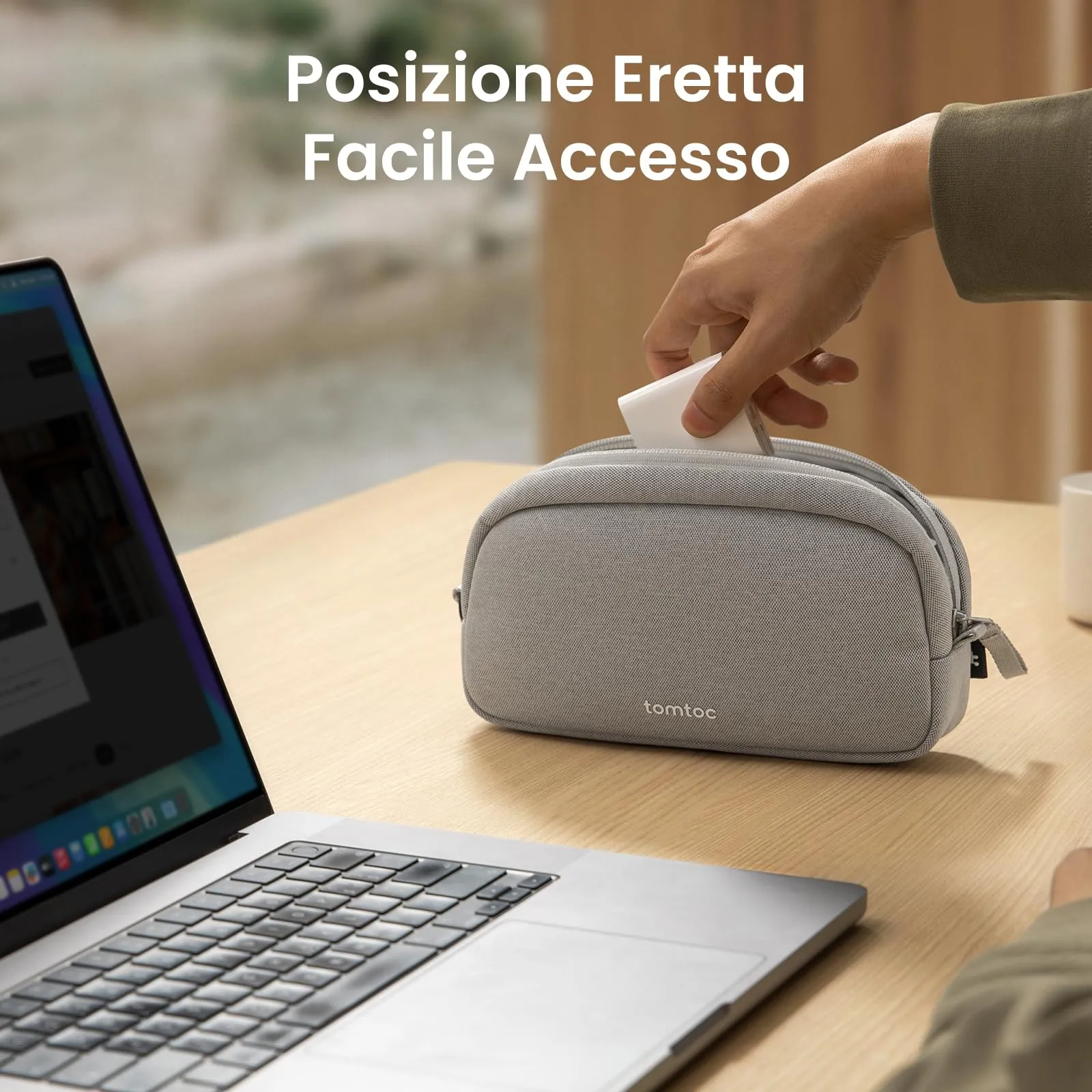 tomtoc Borsa Organizer Cavi e Accessori Viaggio Tech Pouch Light-T12 - immagine 4