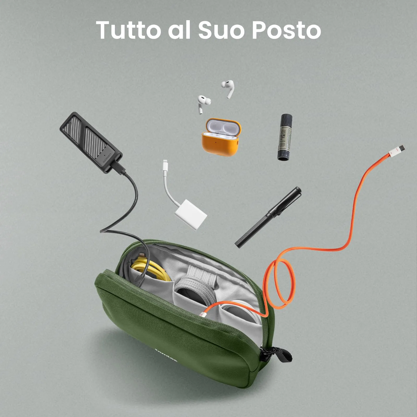 tomtoc Light-T12 Borsa Organizer Accessori Viaggio Tech Pouch - immagine 8