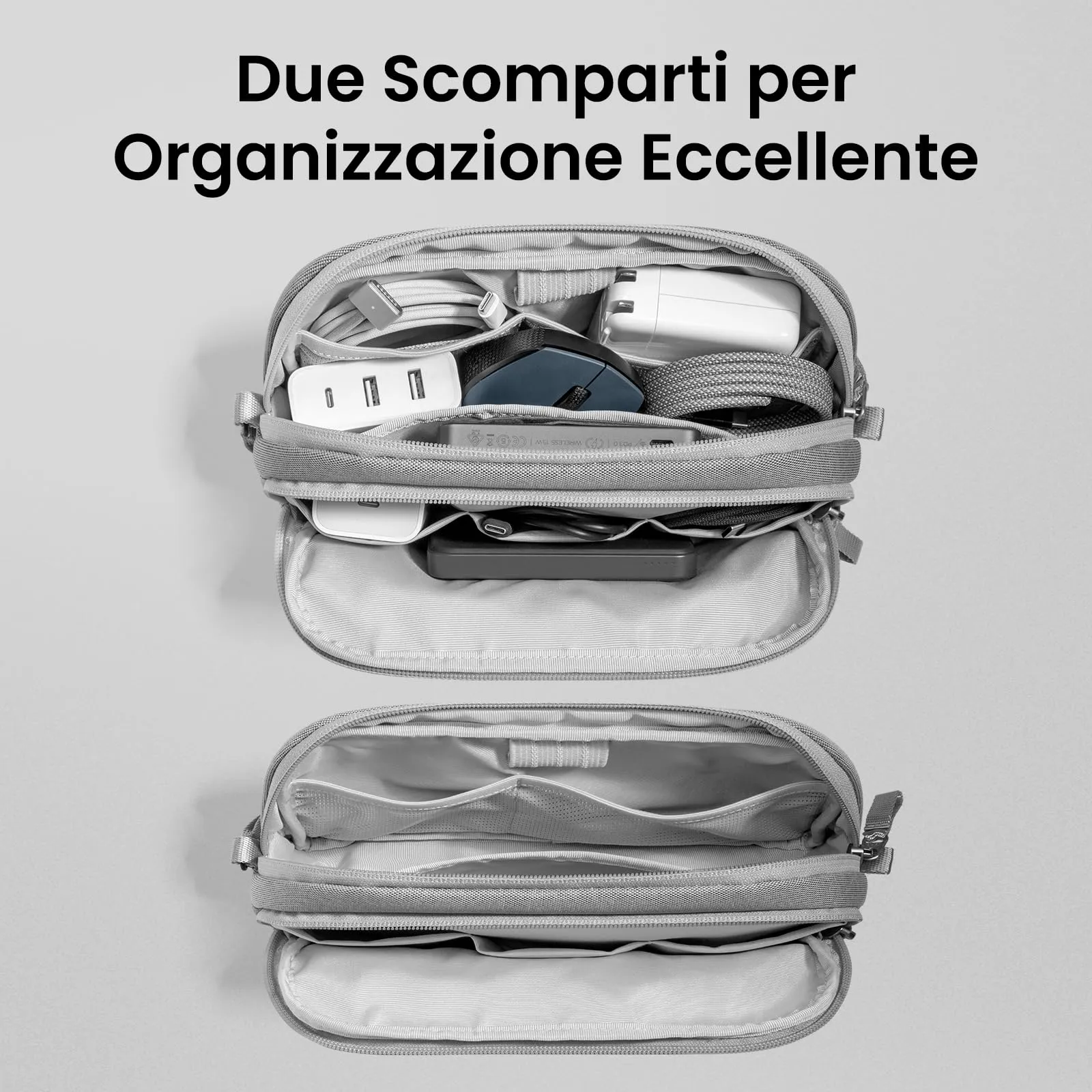 tomtoc Organizer Borsa Accessori Viaggio Light-T12 Tech Pouch - immagine 2