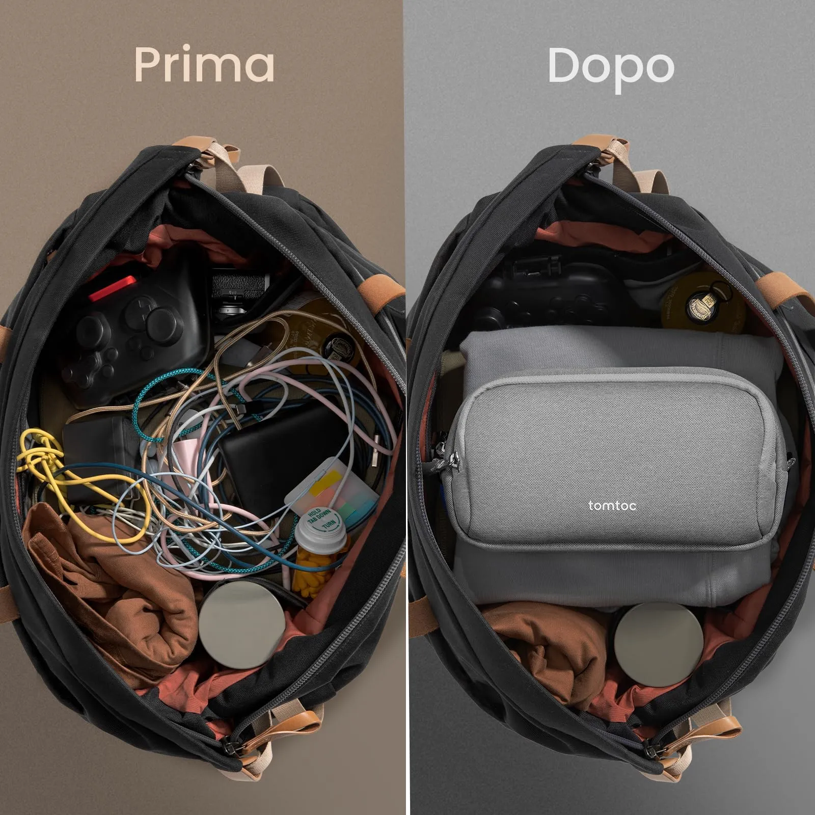 tomtoc Organizer Borsa Accessori Viaggio Light-T12 Tech Pouch - immagine 4