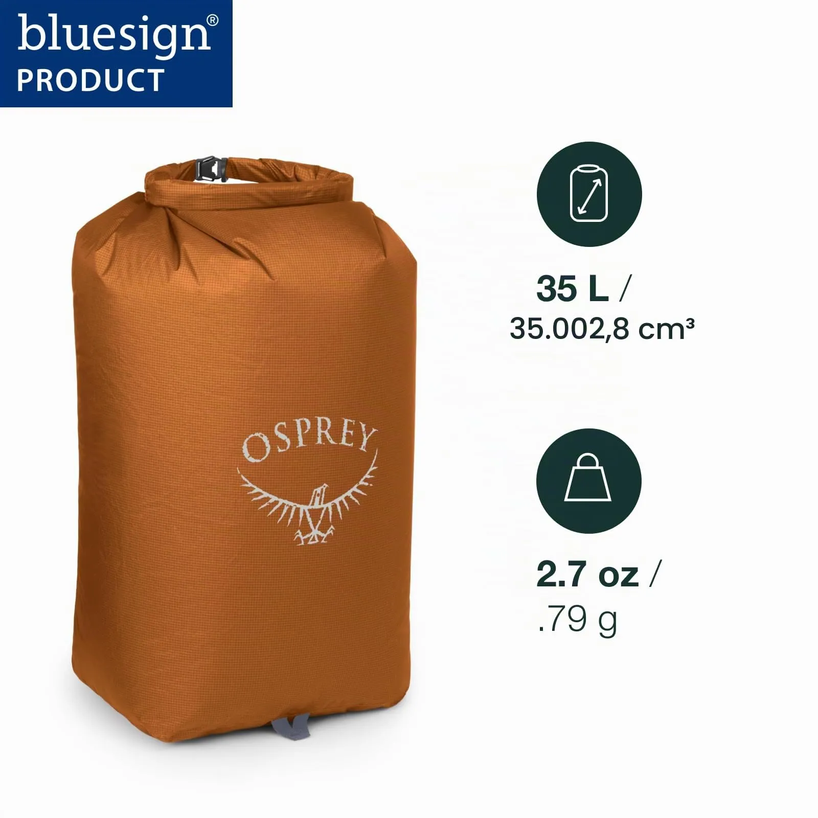 Osprey Ultralight Sacca Impermeabile, 35L, Waterfront Blue - immagine 2