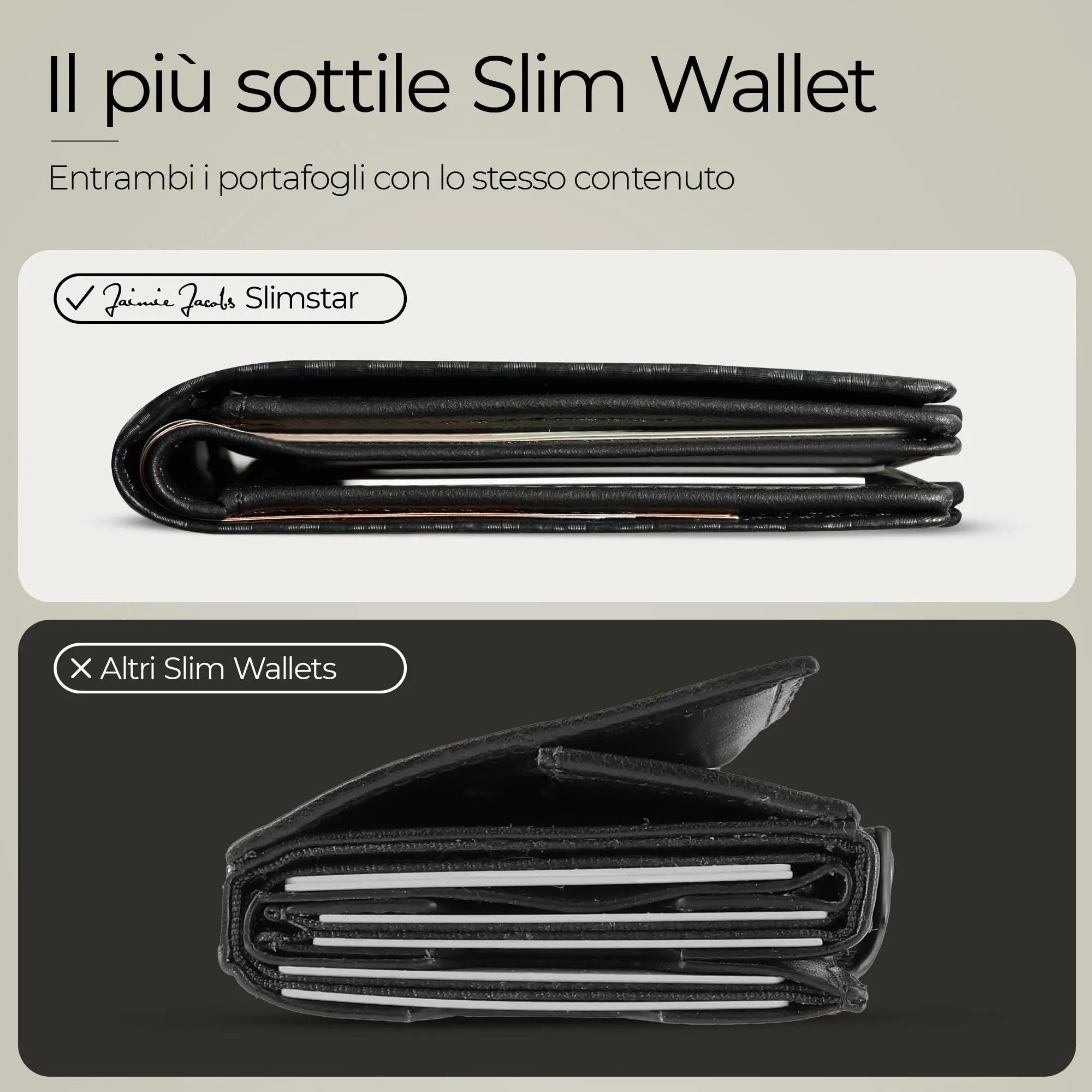 Jaimie Jacobs SLIMSTAR Portafoglio Uomo Piccolo con protezione RFID (Carbonio) - immagine 2