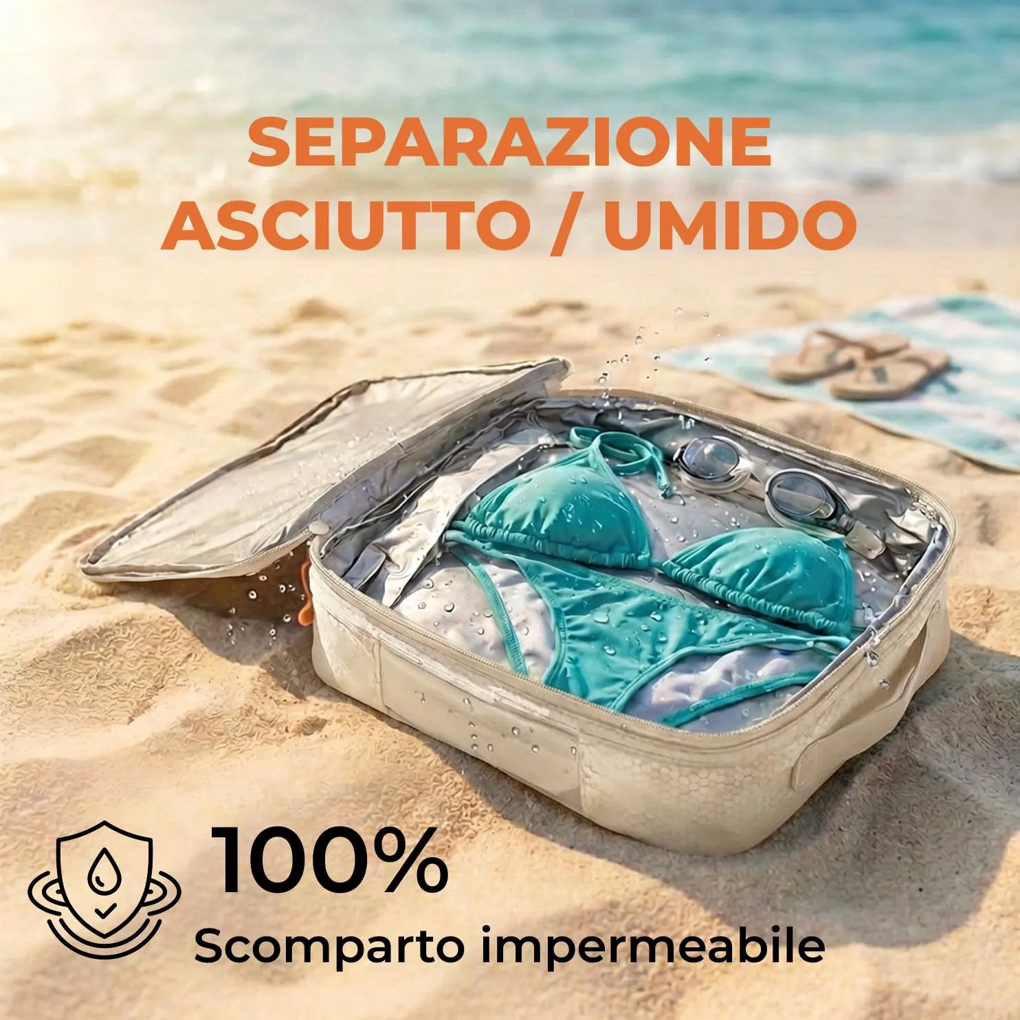 LOONARA Travel Sacchetti Compressibili per Valigie e Zaini, Set 4 Pezzi (Desert Whisper - Beige) - immagine 4