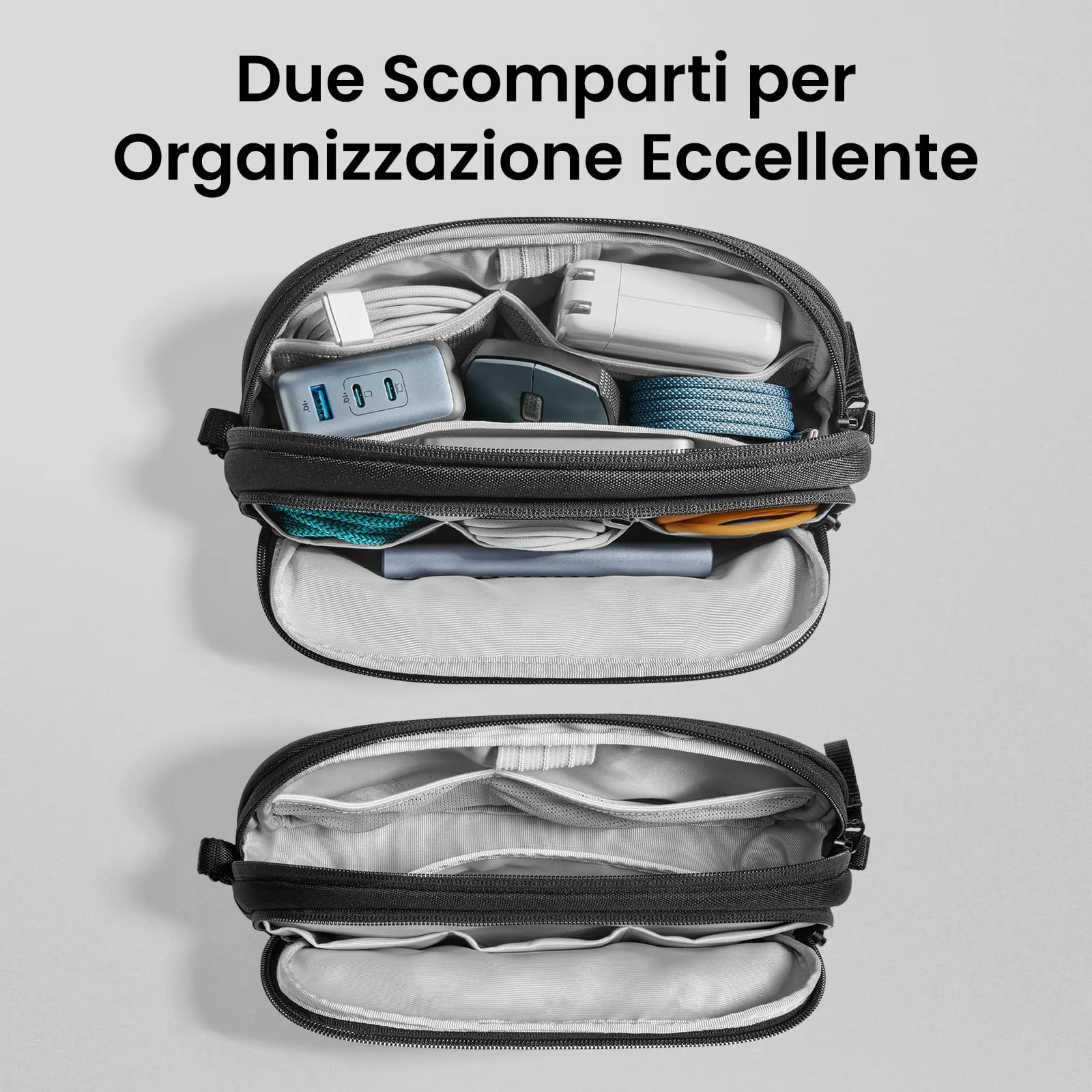 tomtoc Organizer Borsa Accessori Viaggio Light-T12 Tech Pouch - immagine 2