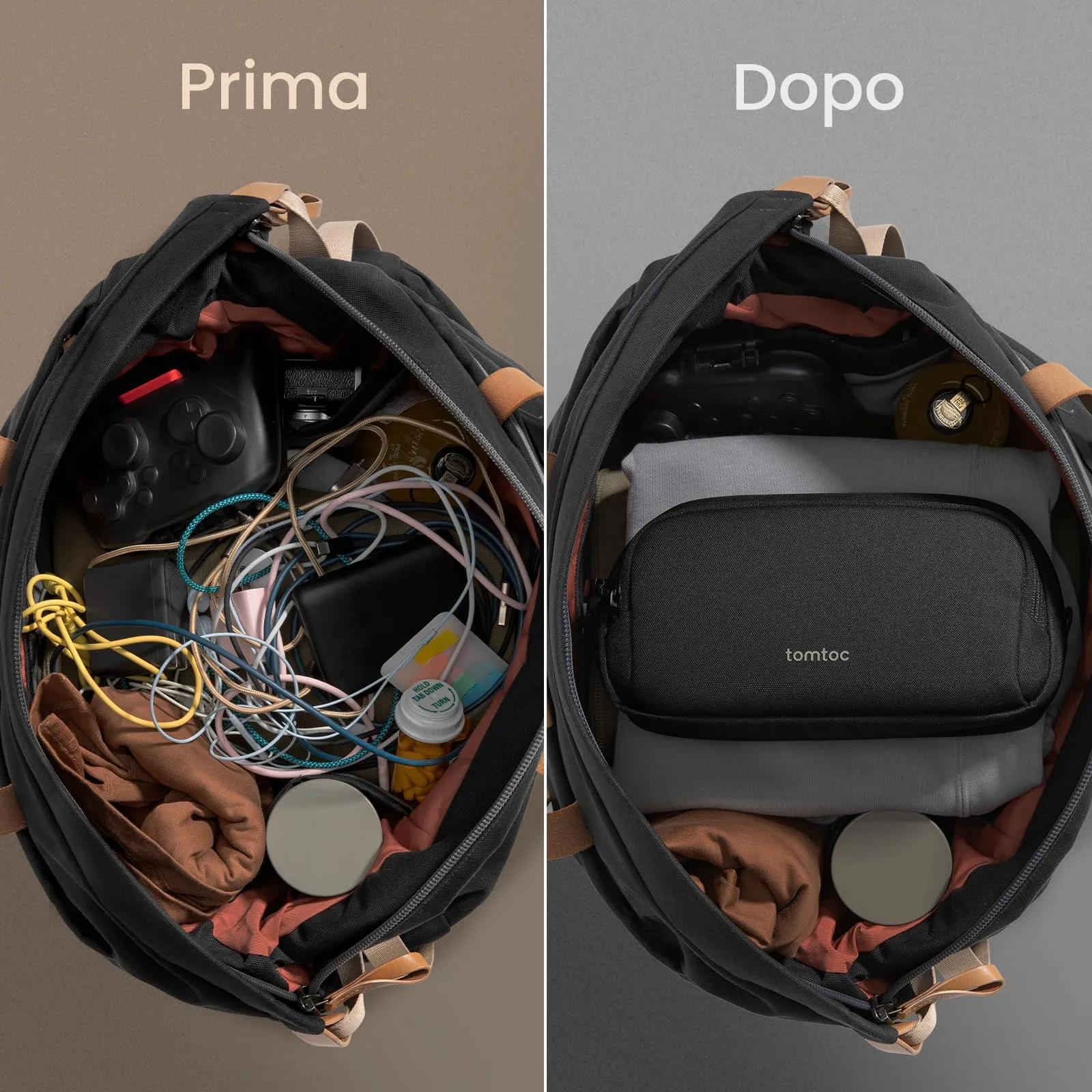 tomtoc Organizer Borsa Accessori Viaggio Light-T12 Tech Pouch - immagine 4