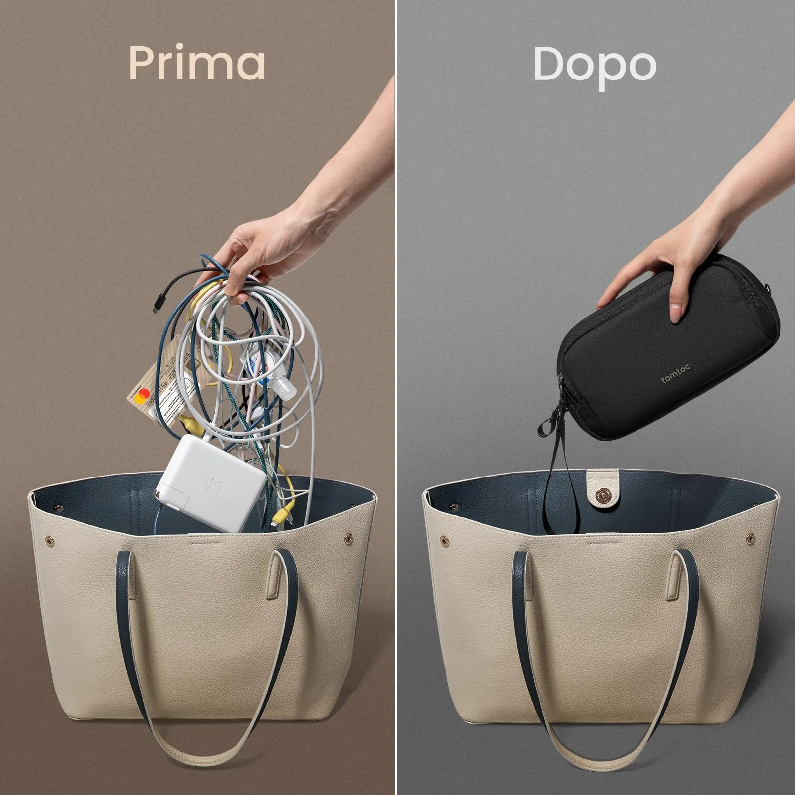 tomtoc Organizer Borsa Accessori Viaggio Light-T12 Tech Pouch - immagine 5