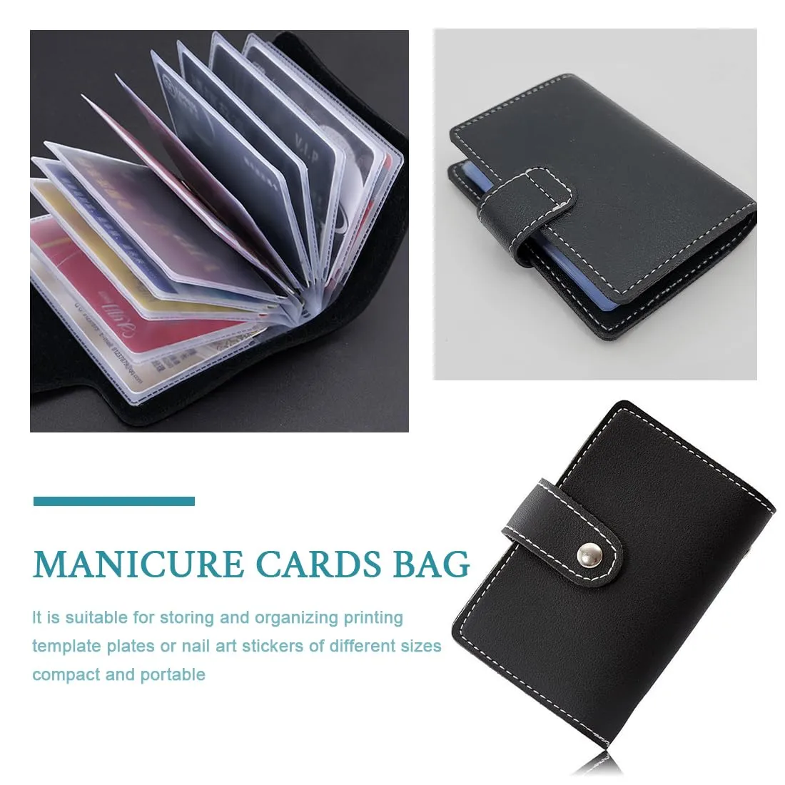 JEYORZY Portafoglio Porta Carte in Pelle con 26 Custodie Protettive (Nero) - immagine 4