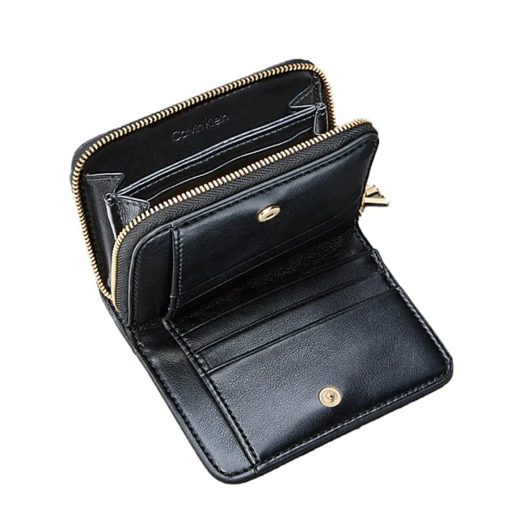 Calvin Klein Medium Flap Zip Around Wallet, Black - immagine 3