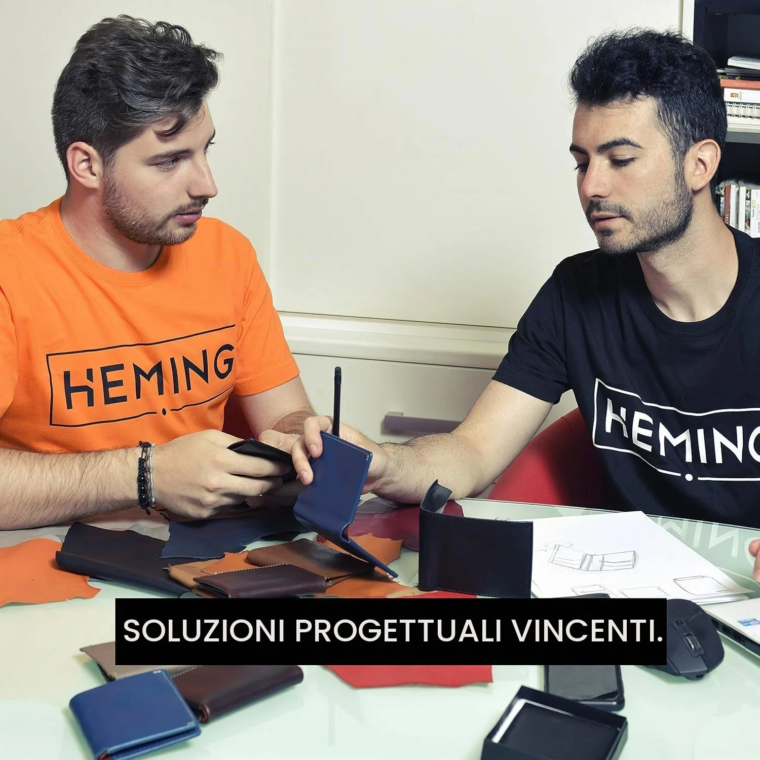 HEMING Portafoglio uomo slim in pelle nero - immagine 8