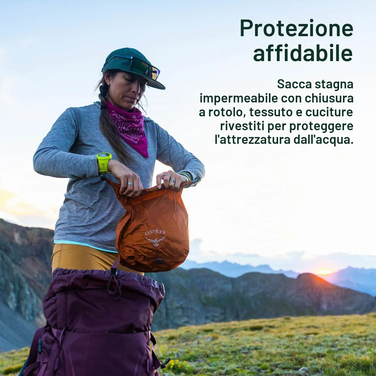 Osprey Ultralight Sacca Impermeabile, 20L, Waterfront Blue - immagine 3