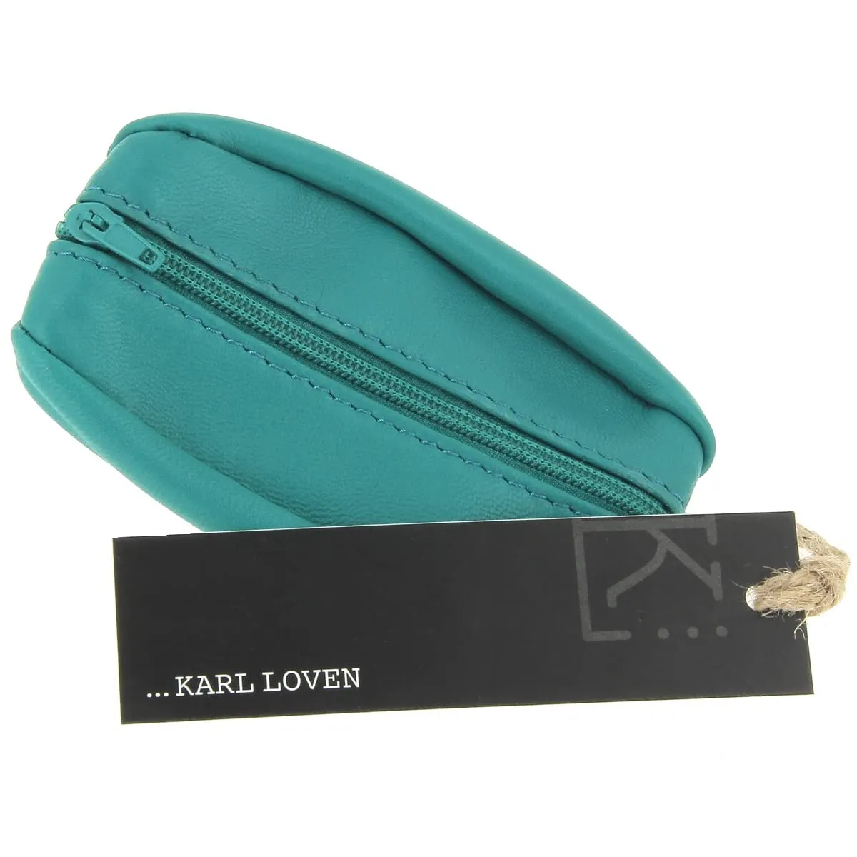 Karl Loven Porta Monete Uomo in Vera Pelle, Nero Giada, 10,5 x 6 x 1 cm - immagine 5