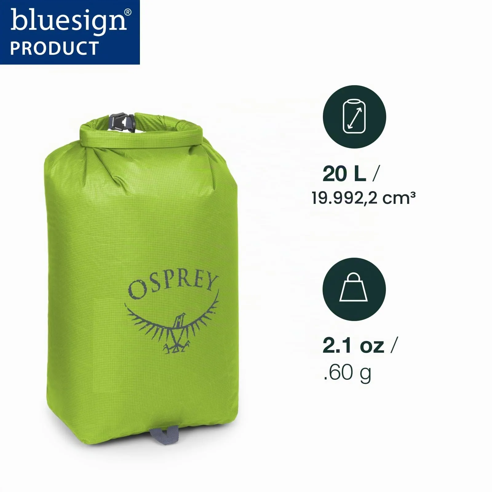 Osprey Ultralight Sacca impermeabile, 20L, Black - immagine 2