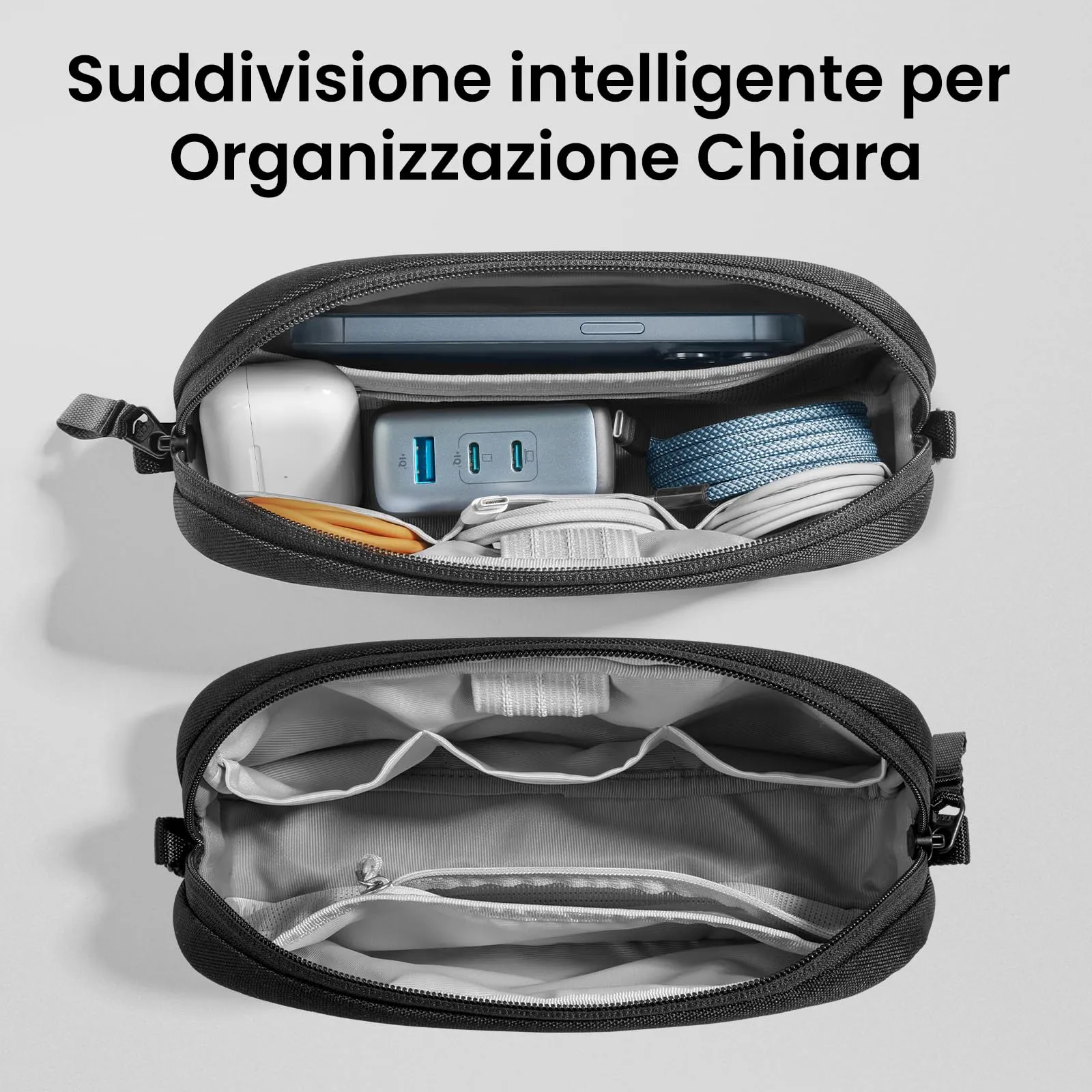tomtoc Light-T12 Borsa Organizer Accessori Viaggio Tech Pouch - immagine 2