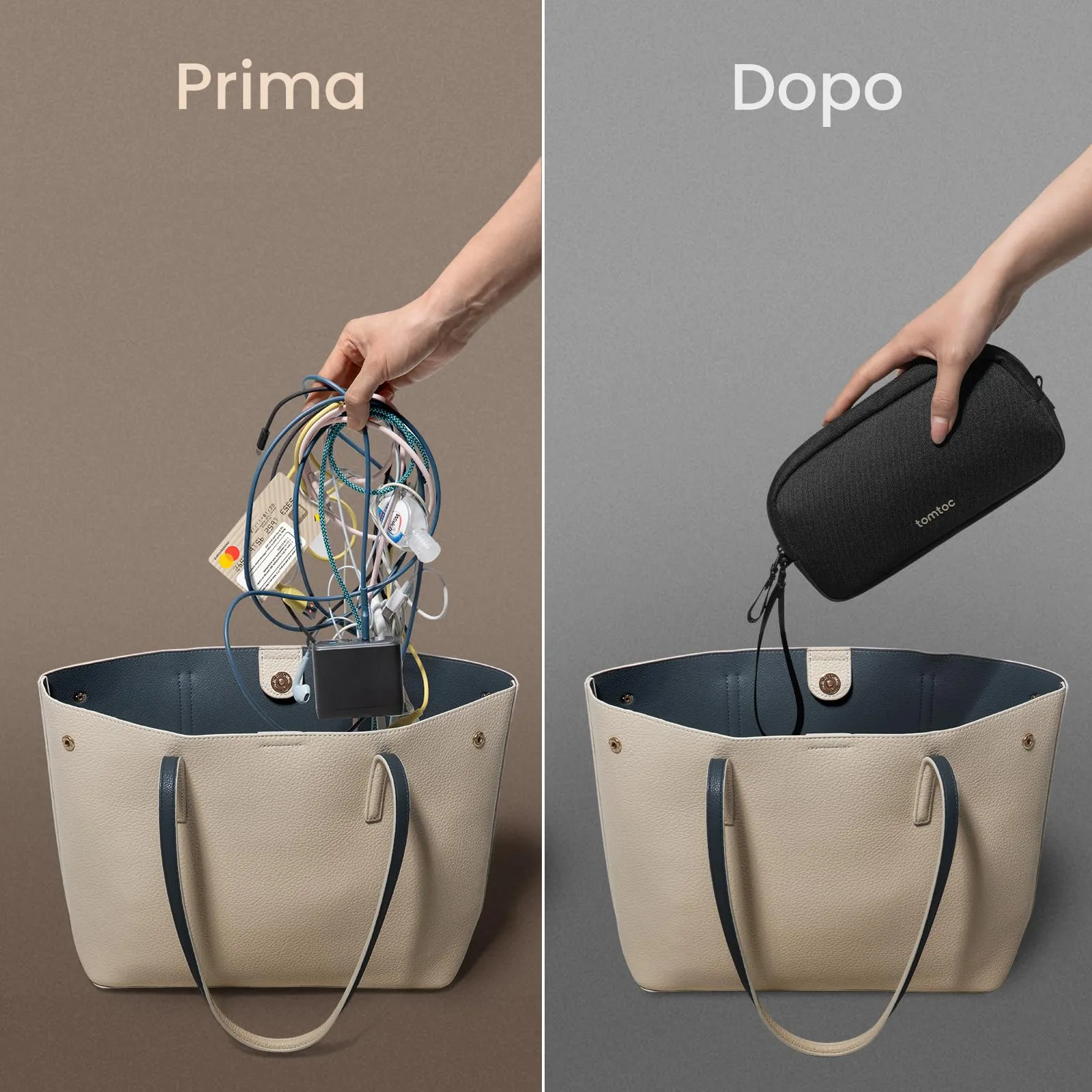 tomtoc Light-T12 Borsa Organizer Accessori Viaggio Tech Pouch - immagine 4