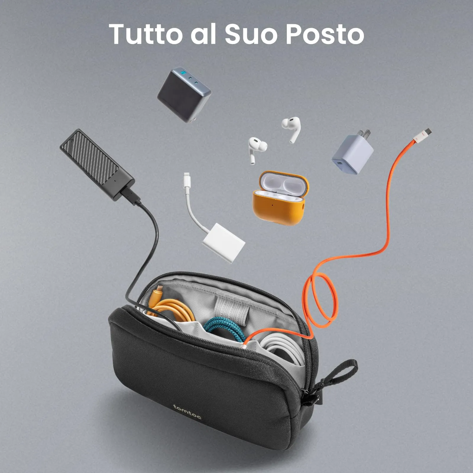 tomtoc Light-T12 Borsa Organizer Accessori Viaggio Tech Pouch - immagine 8