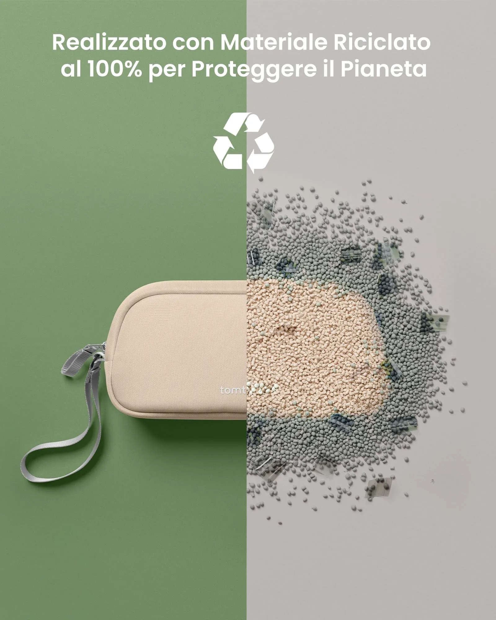 tomtoc Borsa Organizer Cavi e Accessori Viaggio Light-T12, Sabbia Naturale - immagine 5