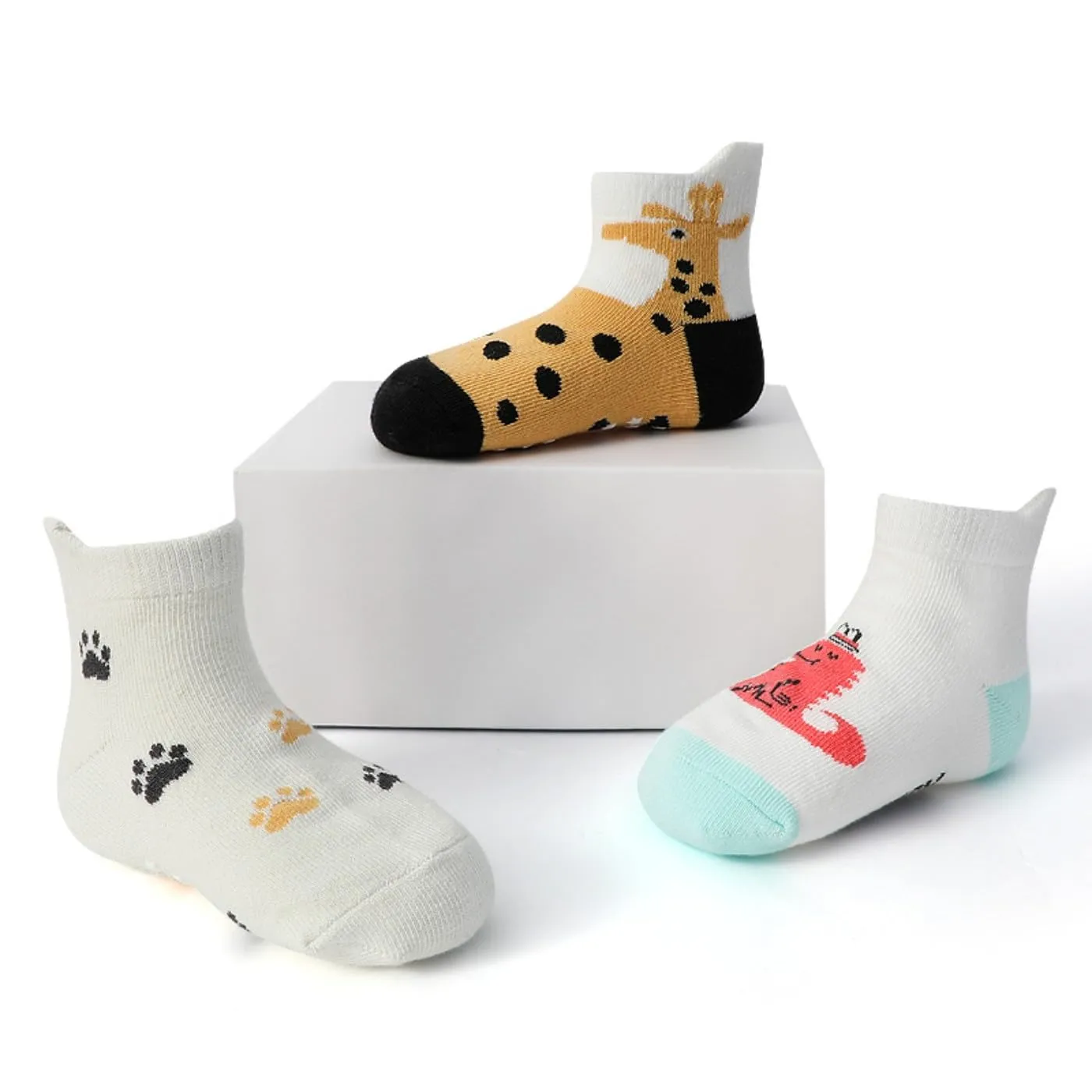 HaimoBurg Calze Antiscivolo in Cotone per Bambini, 12 Paia, 1-5 Anni - immagine 2