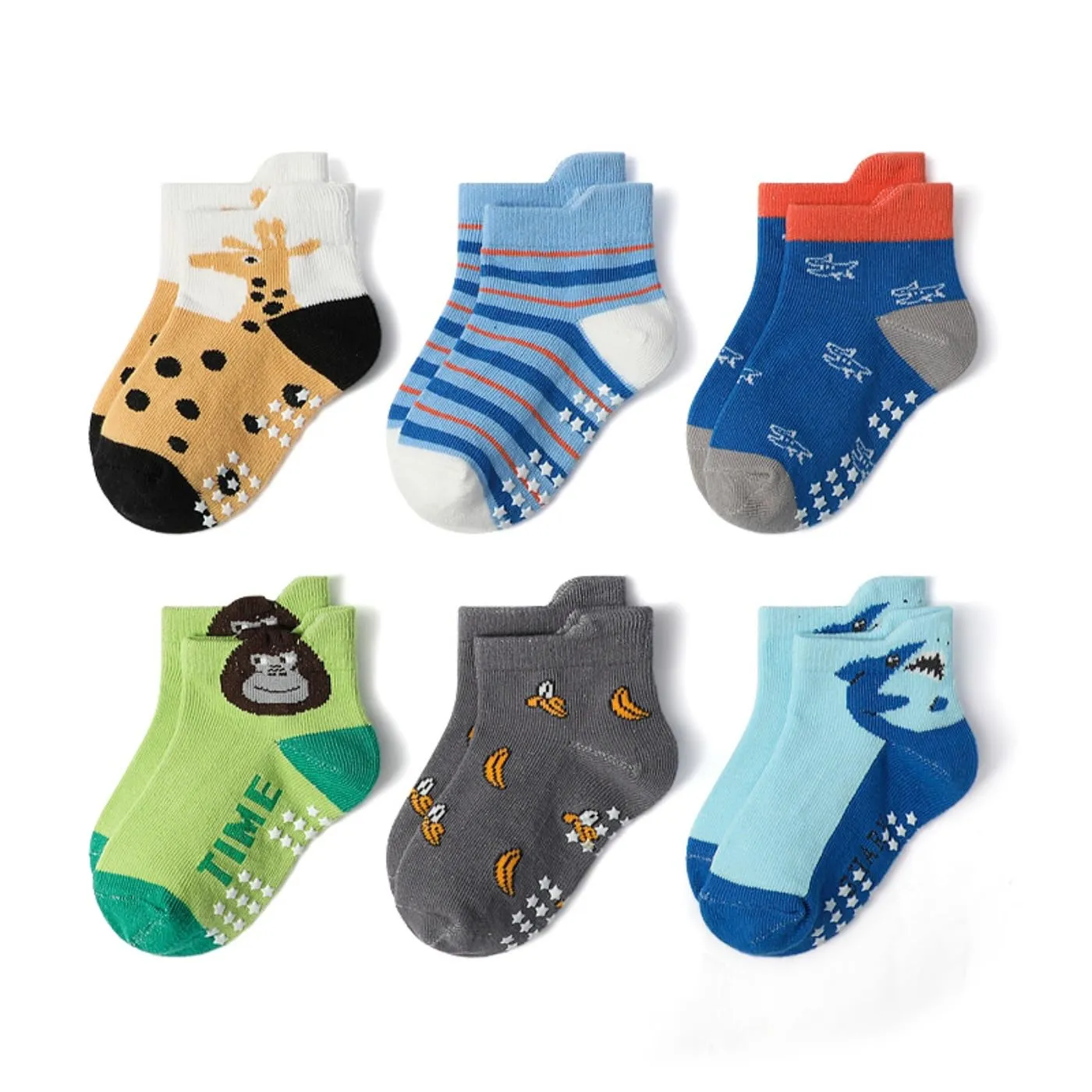 HaimoBurg Calze Antiscivolo in Cotone per Bambini, 12 Paia, 1-5 Anni - immagine 6