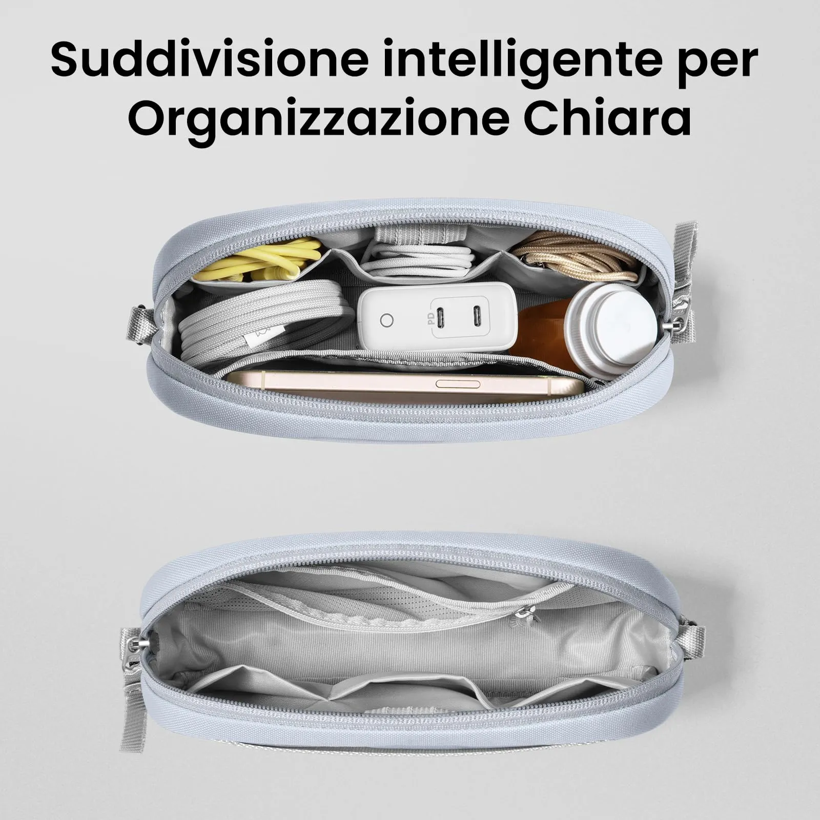 tomtoc Borsa Organizer Accessori Viaggio Tech Pouch Light-T12 - immagine 2