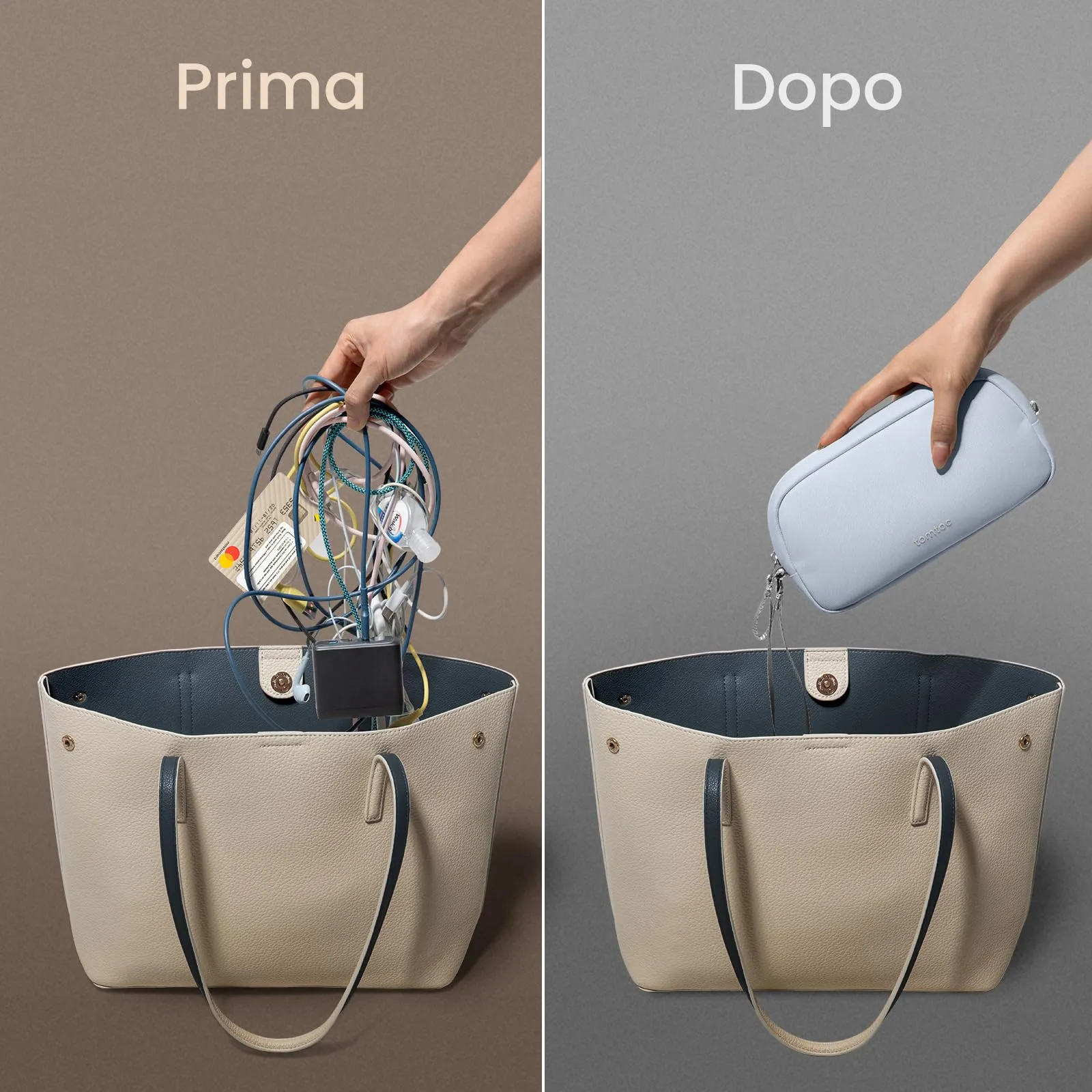 tomtoc Borsa Organizer Accessori Viaggio Tech Pouch Light-T12 - immagine 4