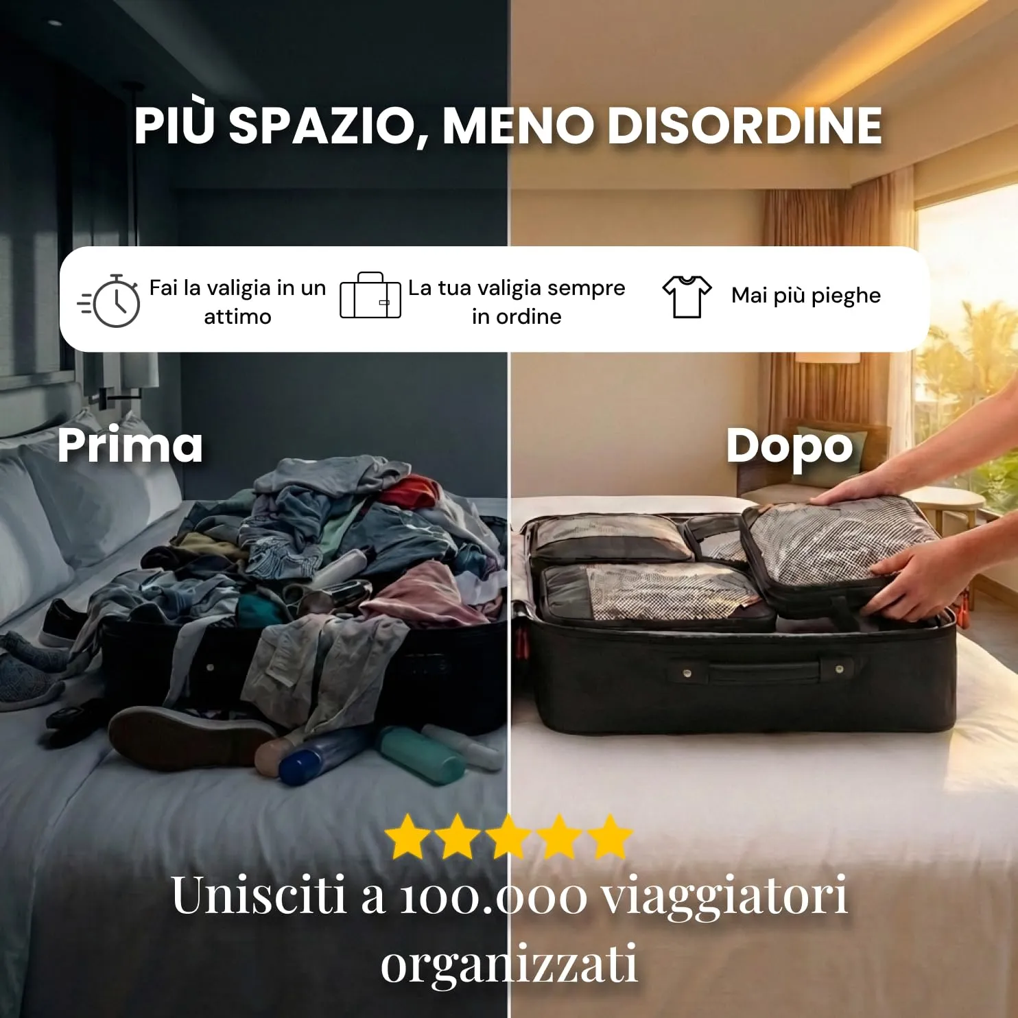 LOONARA Sacchetti compressibili per valigie e zaini, 10 pezzi, 420D PU (Alpine Slate - Grigio) - immagine 2