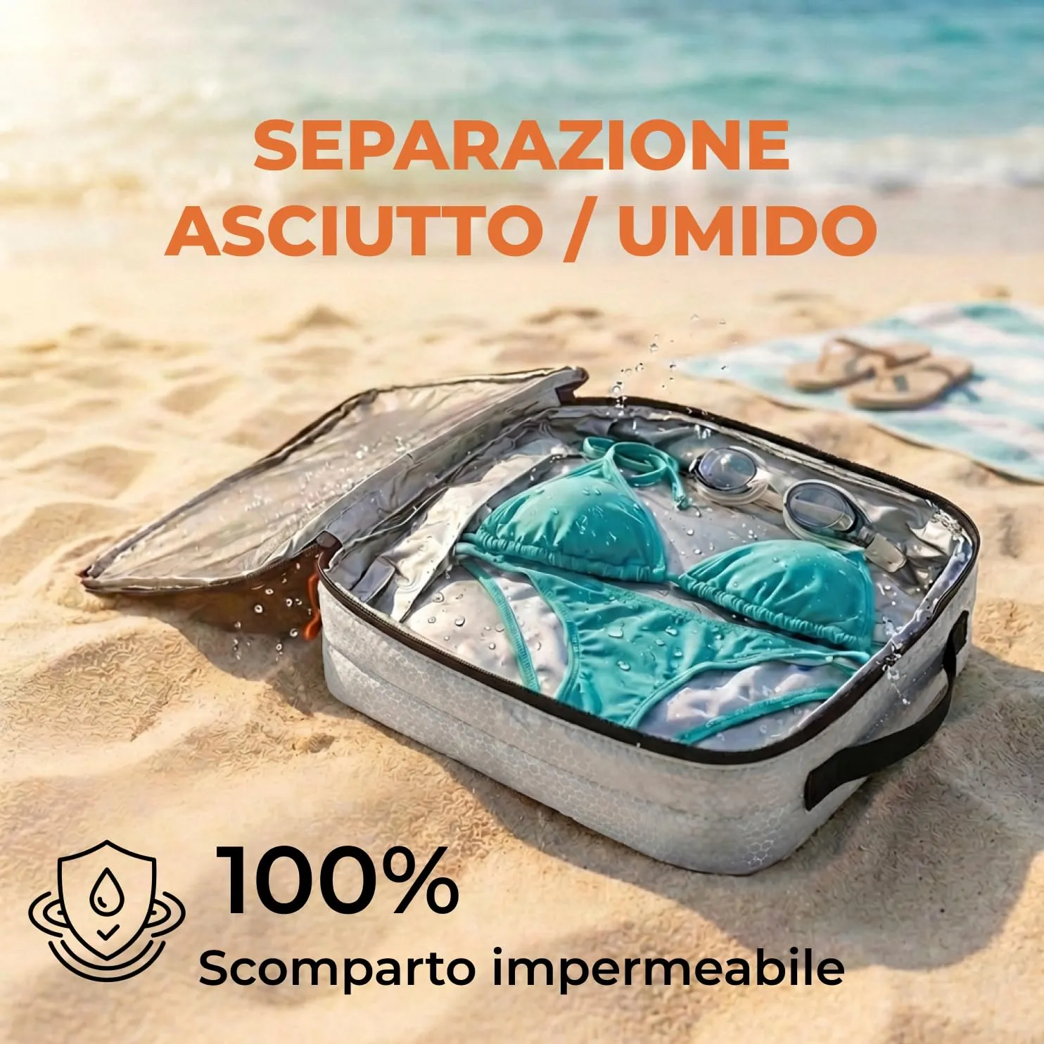 LOONARA Sacchetti compressibili per valigie e zaini, 10 pezzi, 420D PU (Alpine Slate - Grigio) - immagine 4