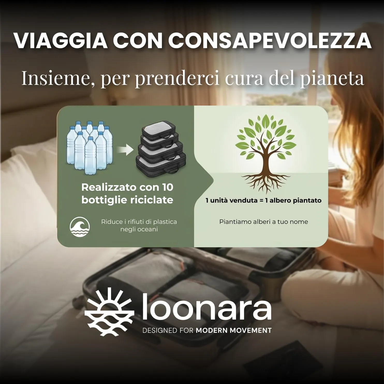 LOONARA Sacchetti compressibili per valigie e zaini, 10 pezzi, 420D PU (Alpine Slate - Grigio) - immagine 7