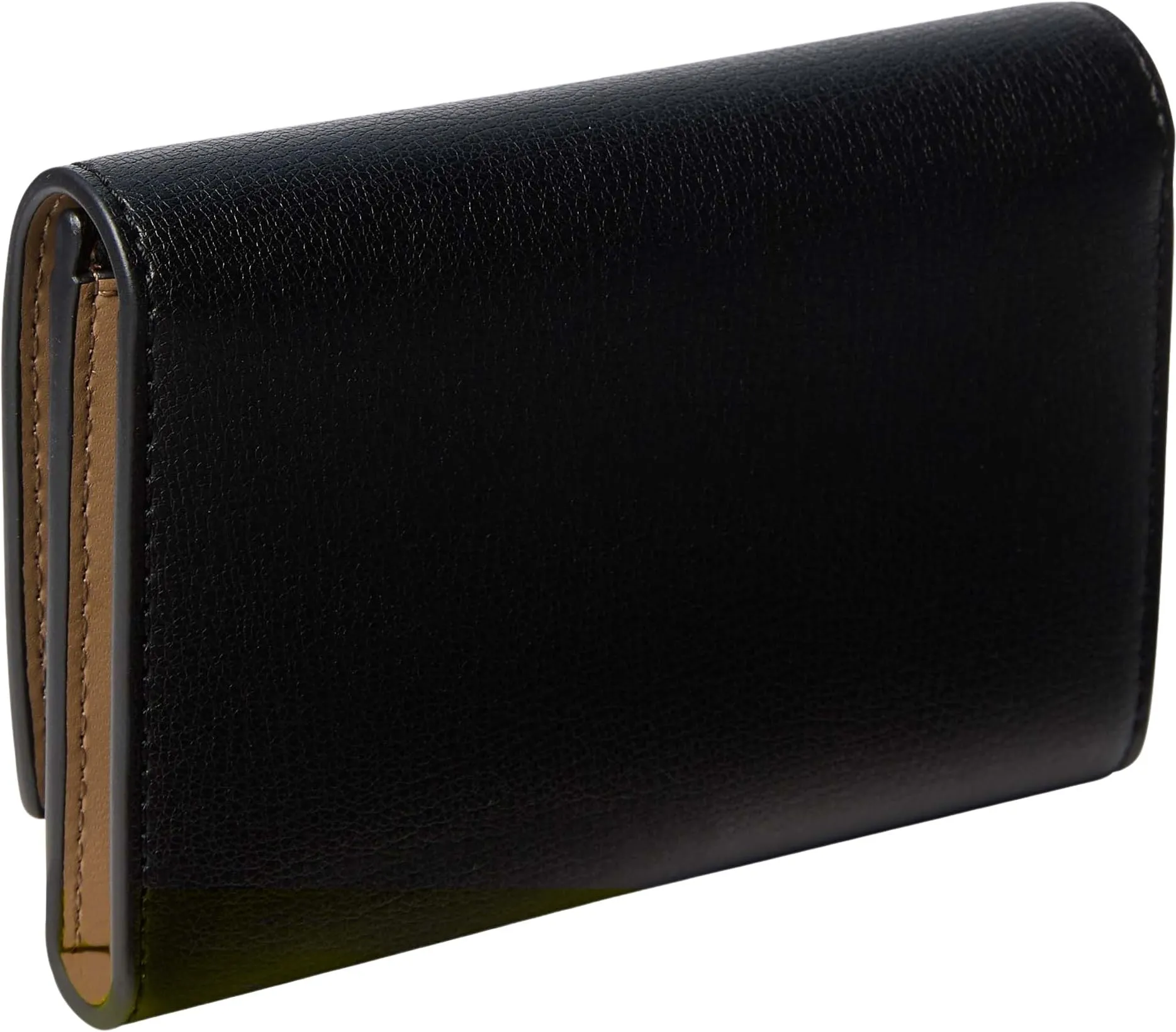 Calvin Klein Foil Logo Trifold Women's Wallet with Zip Pocket LV04F1117G, Black/Toasted Coconut - immagine 2